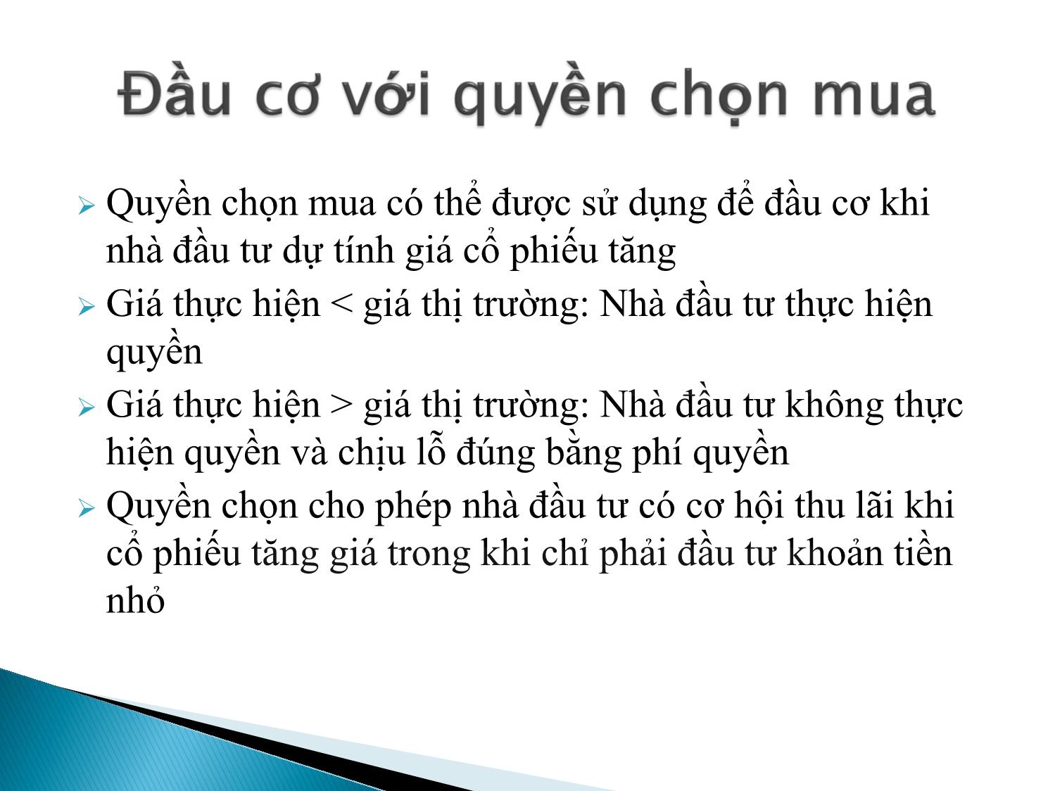 Bài giảng Định chế tài chính - Chương 10: Thị trường quyền chọn trang 8