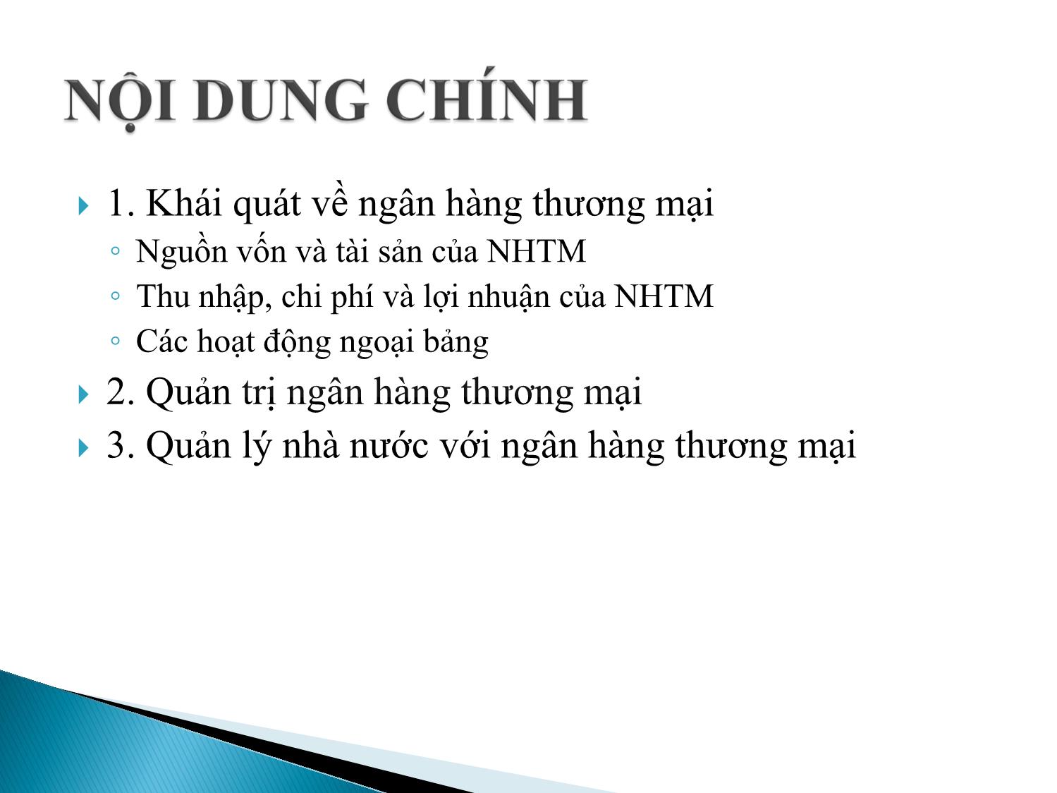 Bài giảng Định chế tài chính - Chương 13: Ngân hàng thương mại trang 2