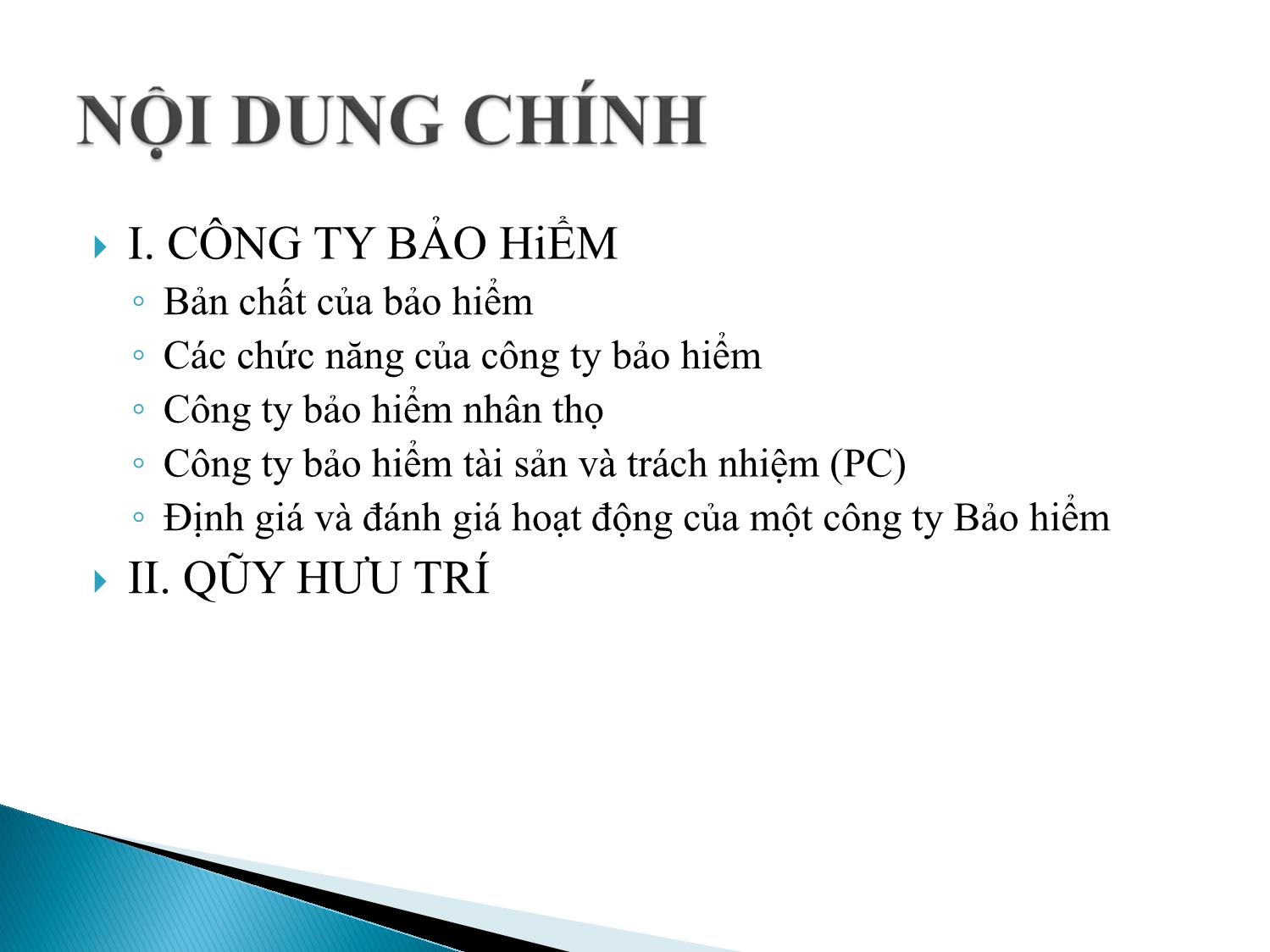 Bài giảng Định chế tài chính - Chương 14: Công ty bảo hiểm trang 2