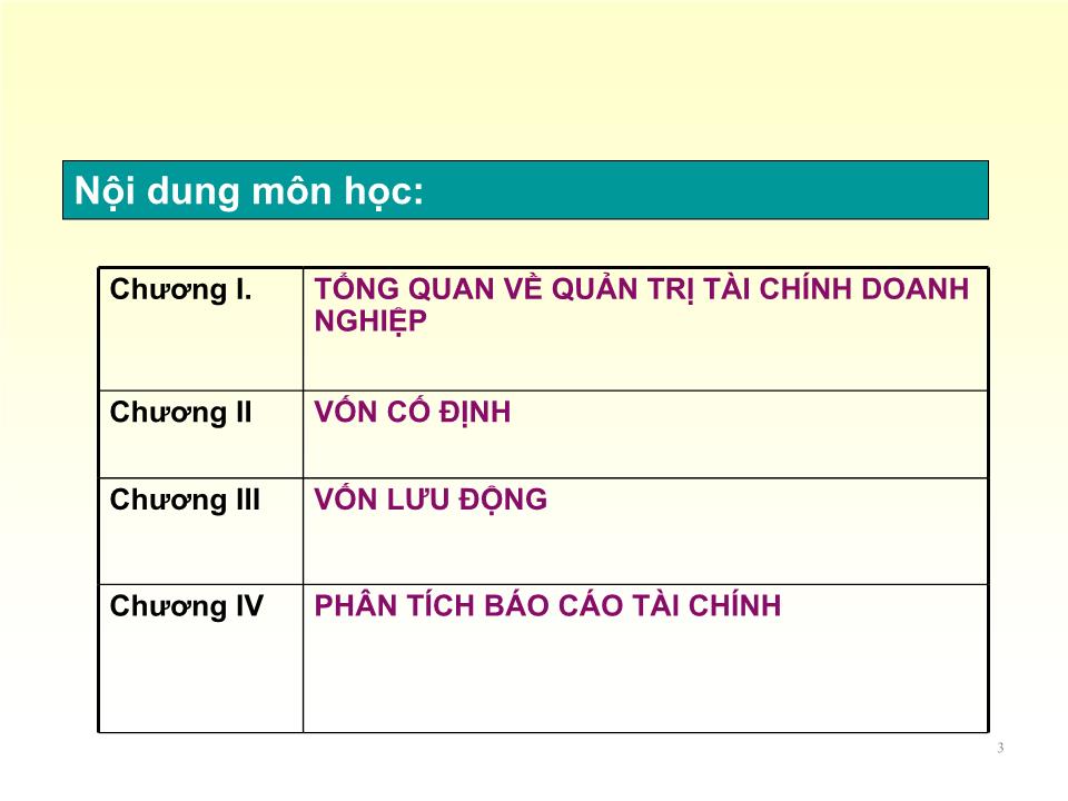 Bài giảng Quản trị tài chính - Chương 1: Tổng quan về quản trị tài chính doanh nghiệp - Nguyễn Thị Doan trang 3