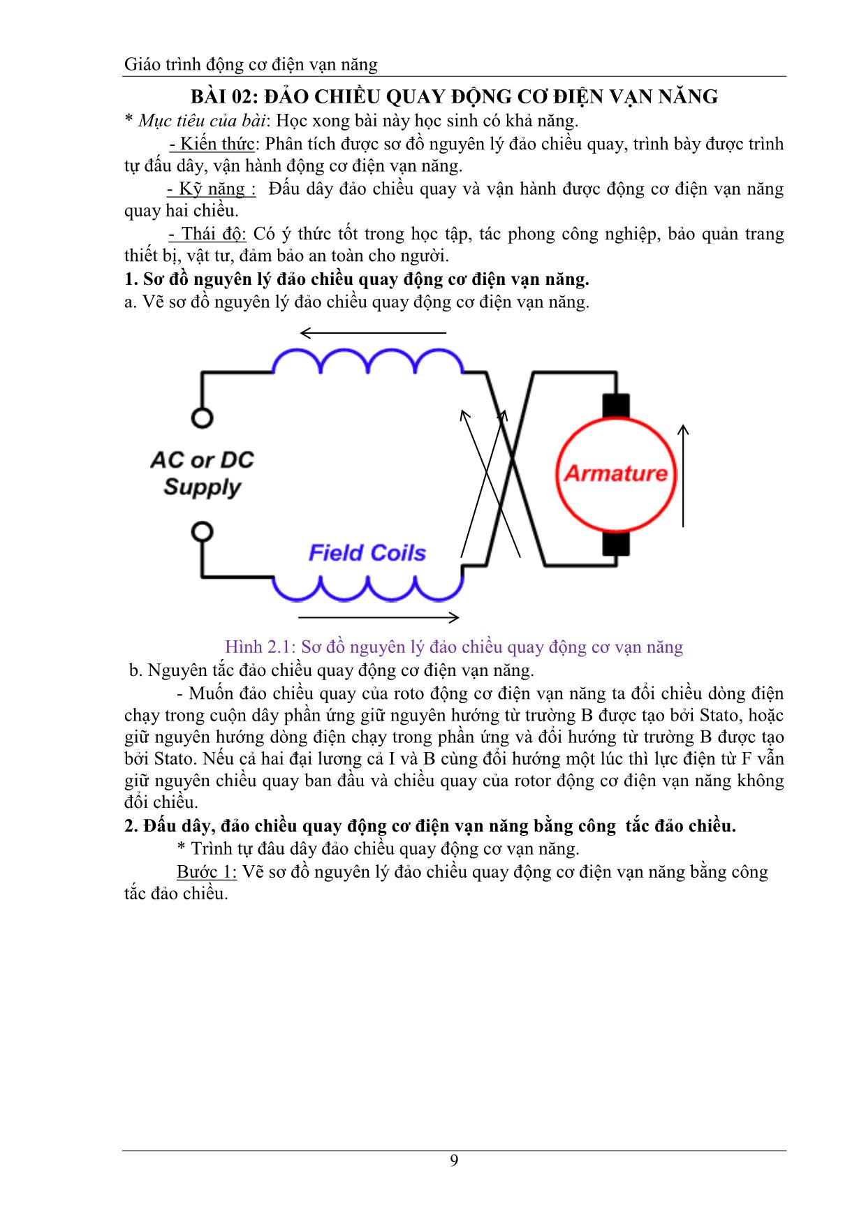 Giáo trình Động cơ điện vạn năng trang 9