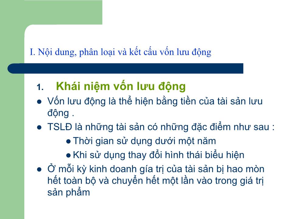 Bài giảng Quản trị tài chính - Chương 3: Vốn lưu động của doanh nghiệp - Nguyễn Thị Doan trang 2