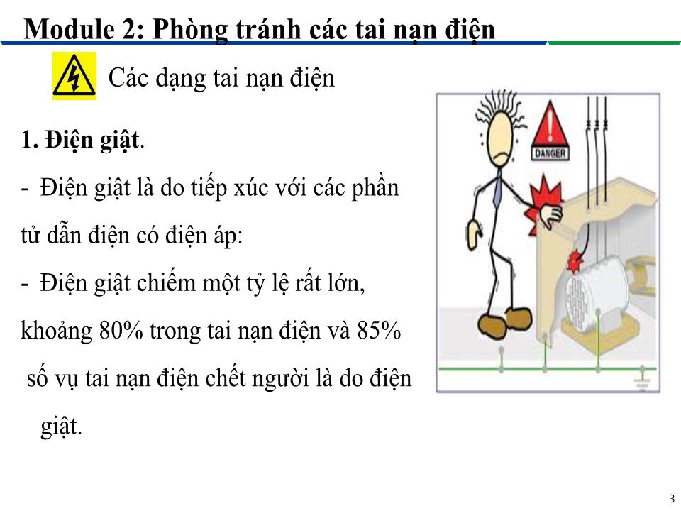 Bài giảng Module 2: Phòng tránh các tai nạn điện - Bài 3: Các dạng tai nạn điện trang 3