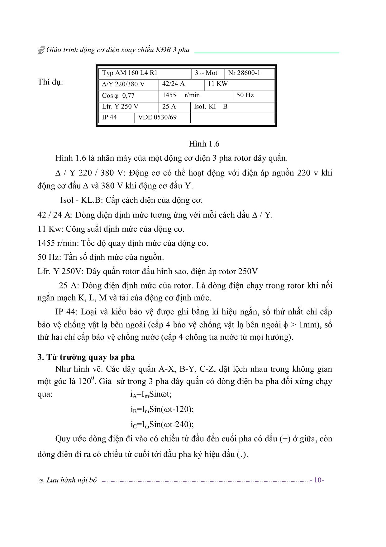 Giáo trình Động cơ điện xoay chiều không đồng bộ 3 pha trang 10