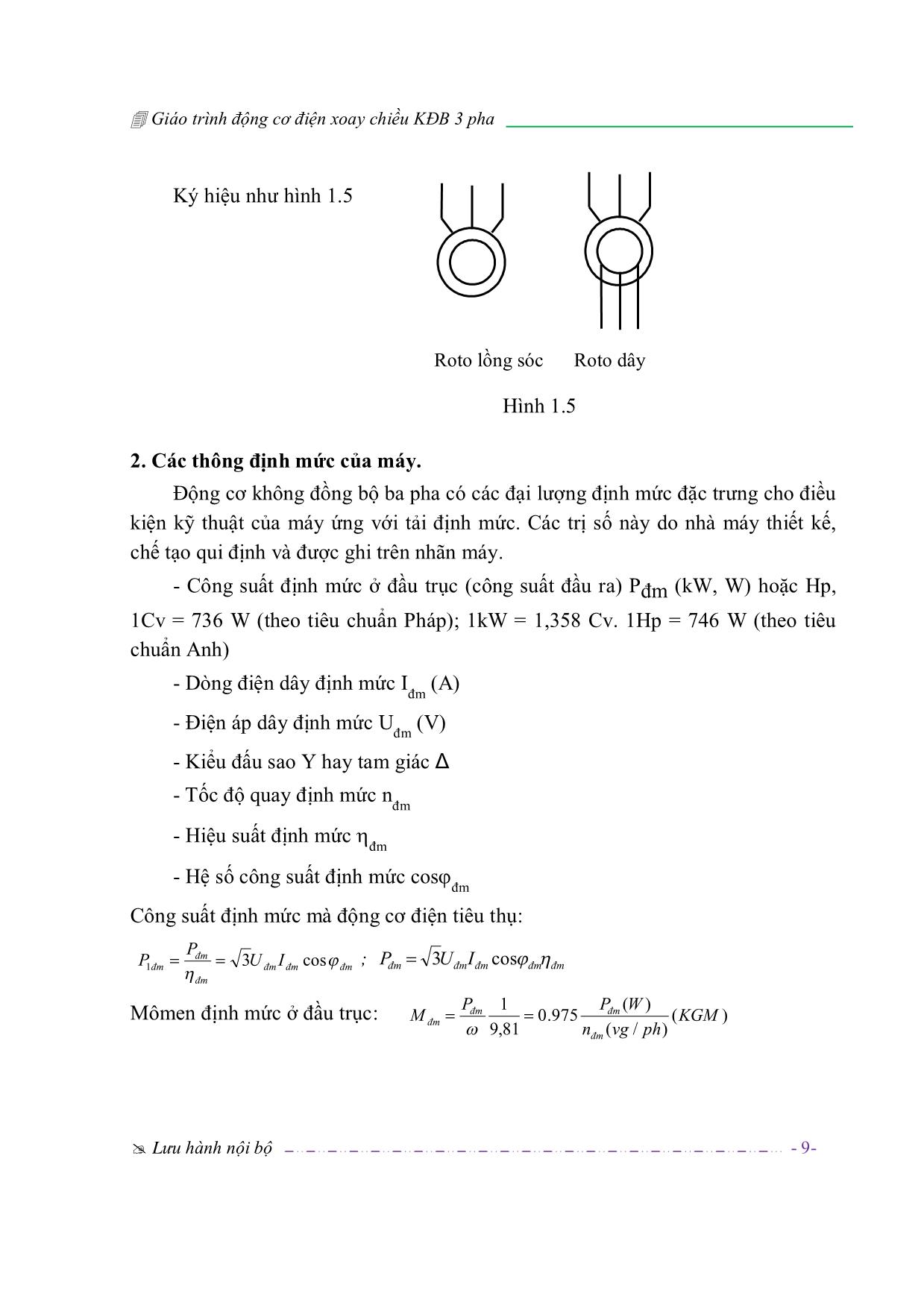 Giáo trình Động cơ điện xoay chiều không đồng bộ 3 pha trang 9