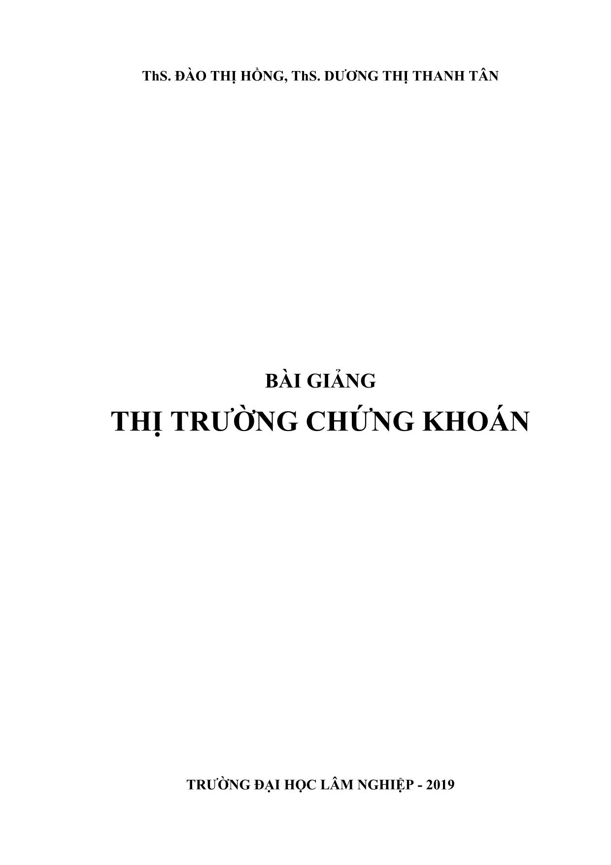 Giáo trình Thị trường chứng khoán trang 2