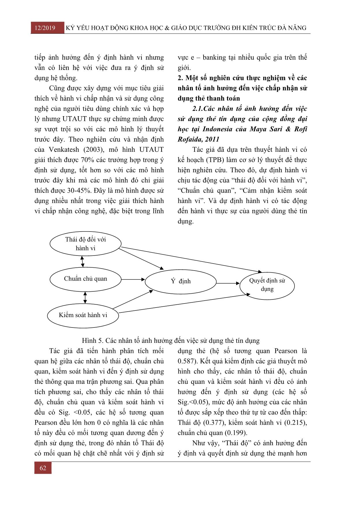 Các mô hình lý thuyết và các nghiên cứu thực nghiệm về các nhân tố ảnh hưởng đến việc chấp nhận sử dụng thẻ thanh toán trang 5
