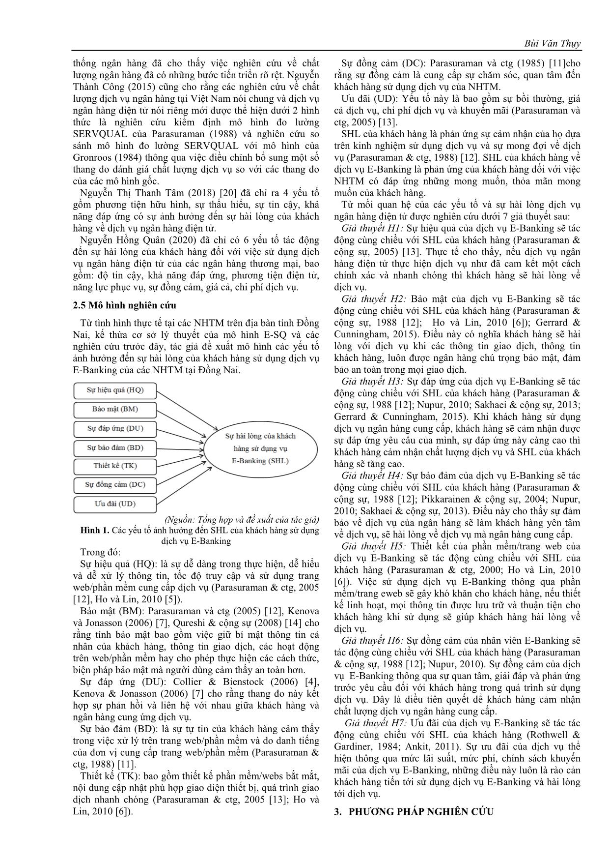 Các yếu tố ảnh hưởng đến sự hài lòng của khách hàng cá nhân về dịch vụ ngân hàng điện tử của các ngân hàng thương mại tại Đồng Nai trang 3