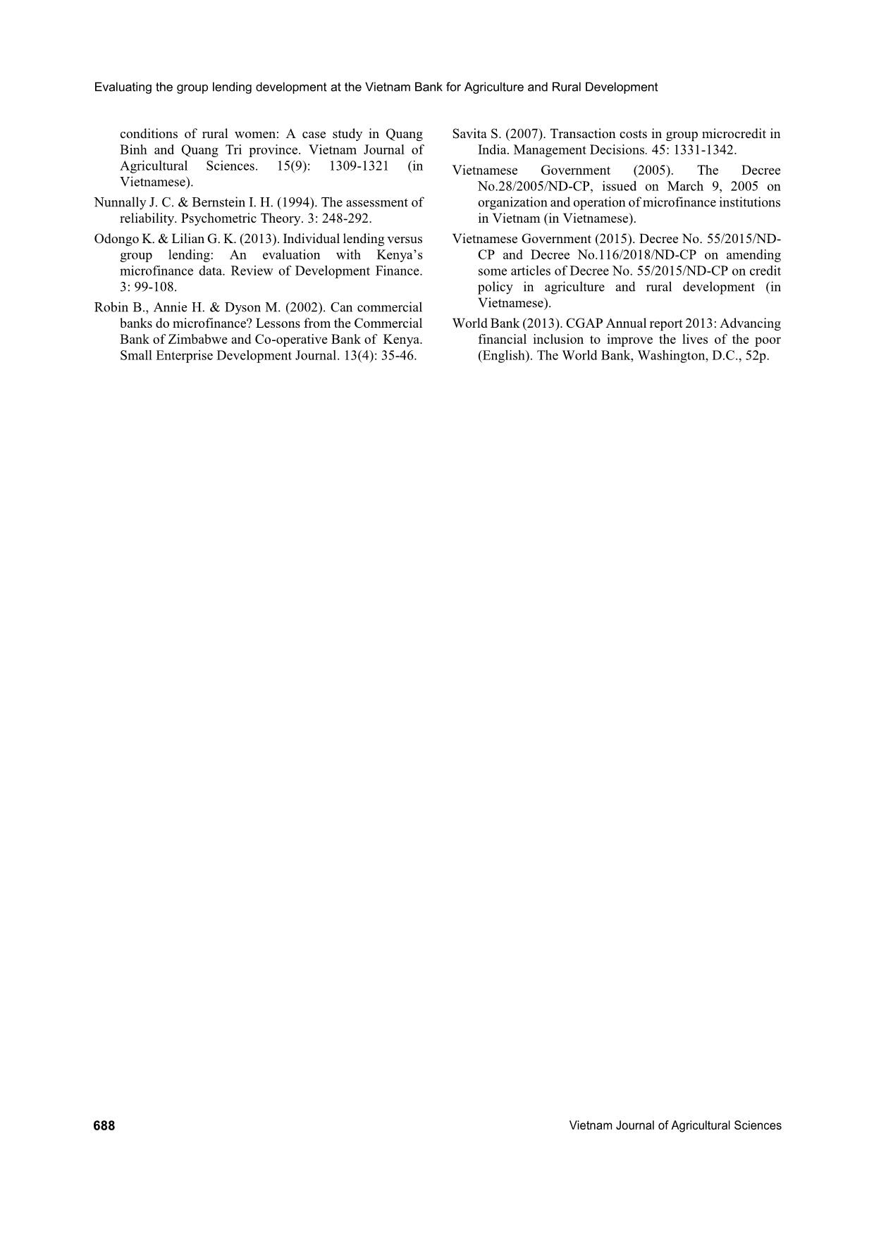 Evaluating the group lending development at the Viet Nam bank for agriculture and rural development: A case study in Bac Giang branch ii trang 10