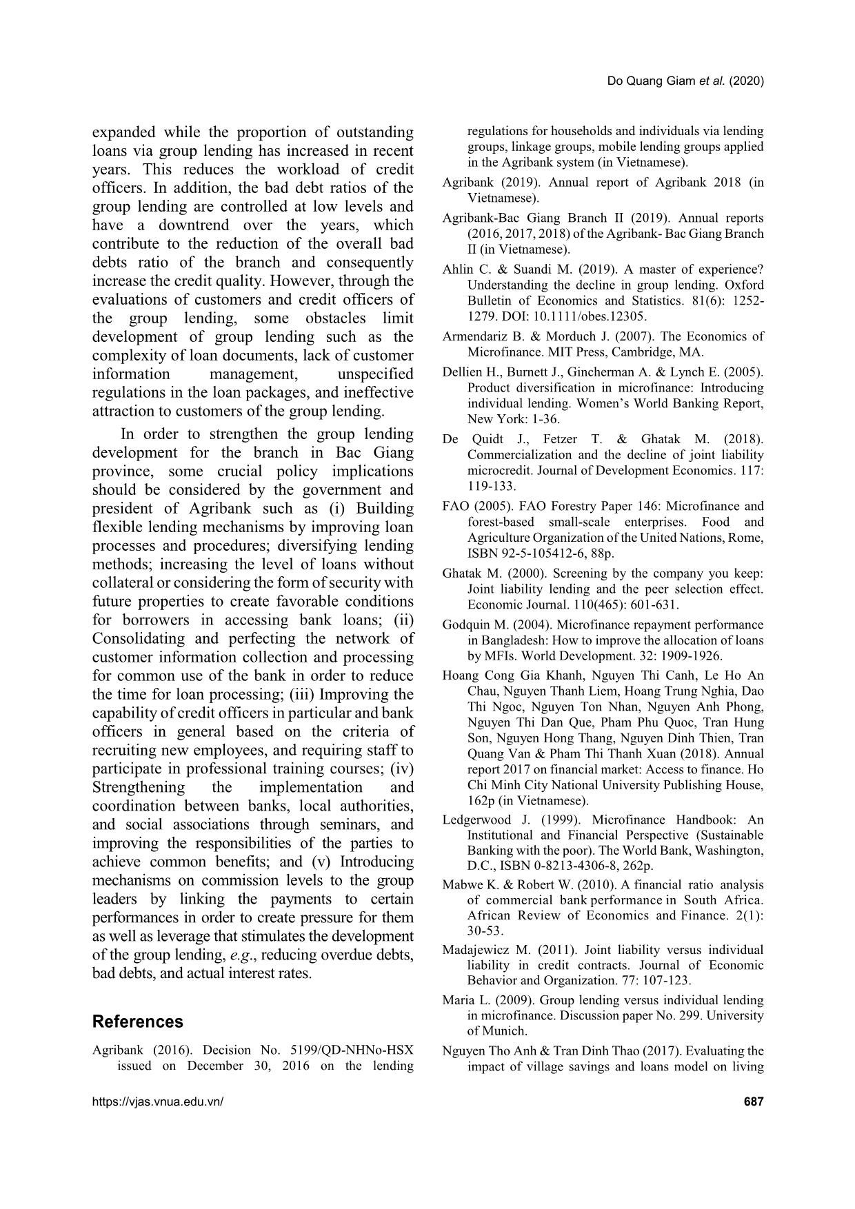 Evaluating the group lending development at the Viet Nam bank for agriculture and rural development: A case study in Bac Giang branch ii trang 9