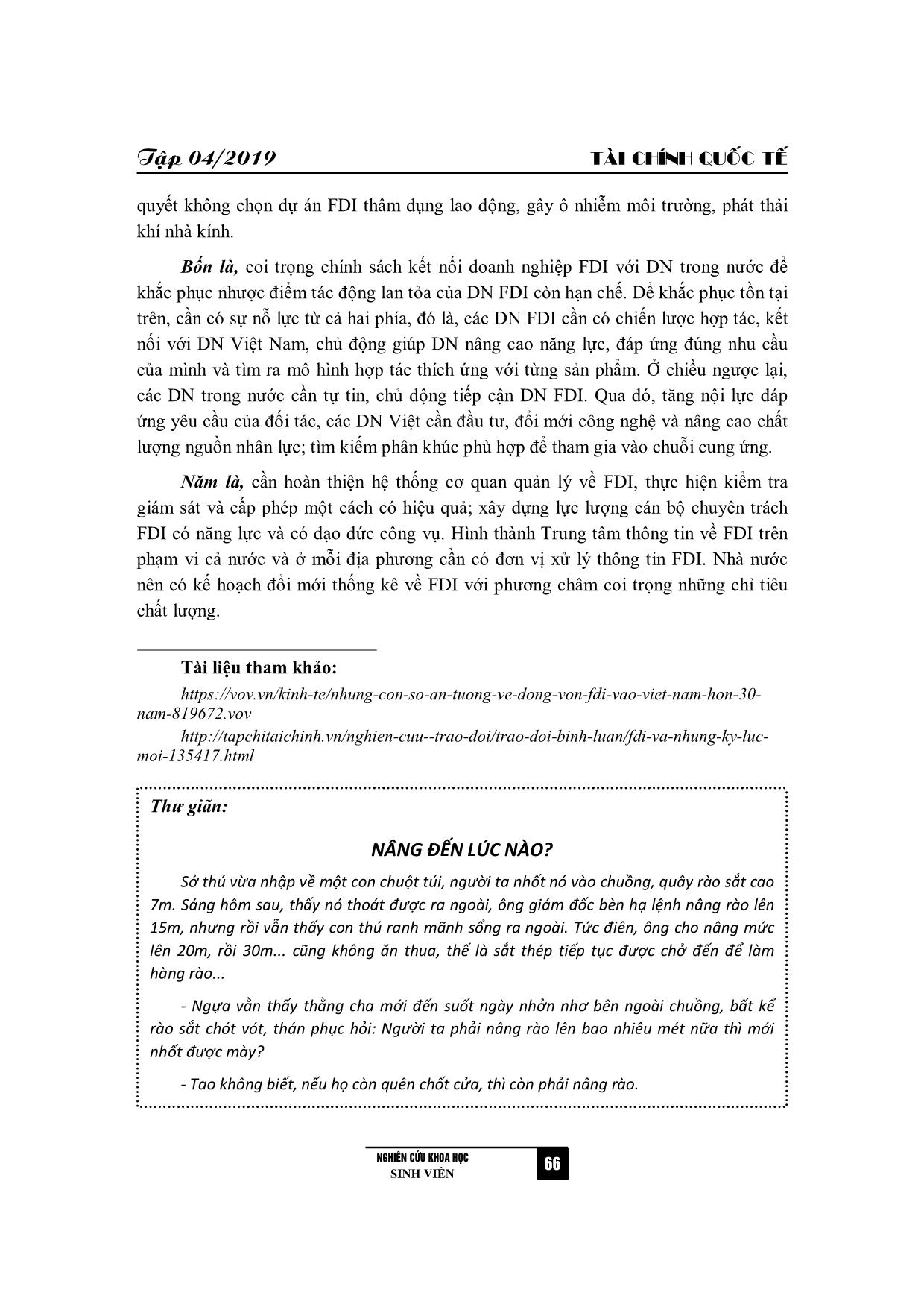 Giải pháp nâng cao chất lượng nguồn vốn FDI tạo điều kiện phát triển kinh tế bền vững tại Việt Nam trang 5