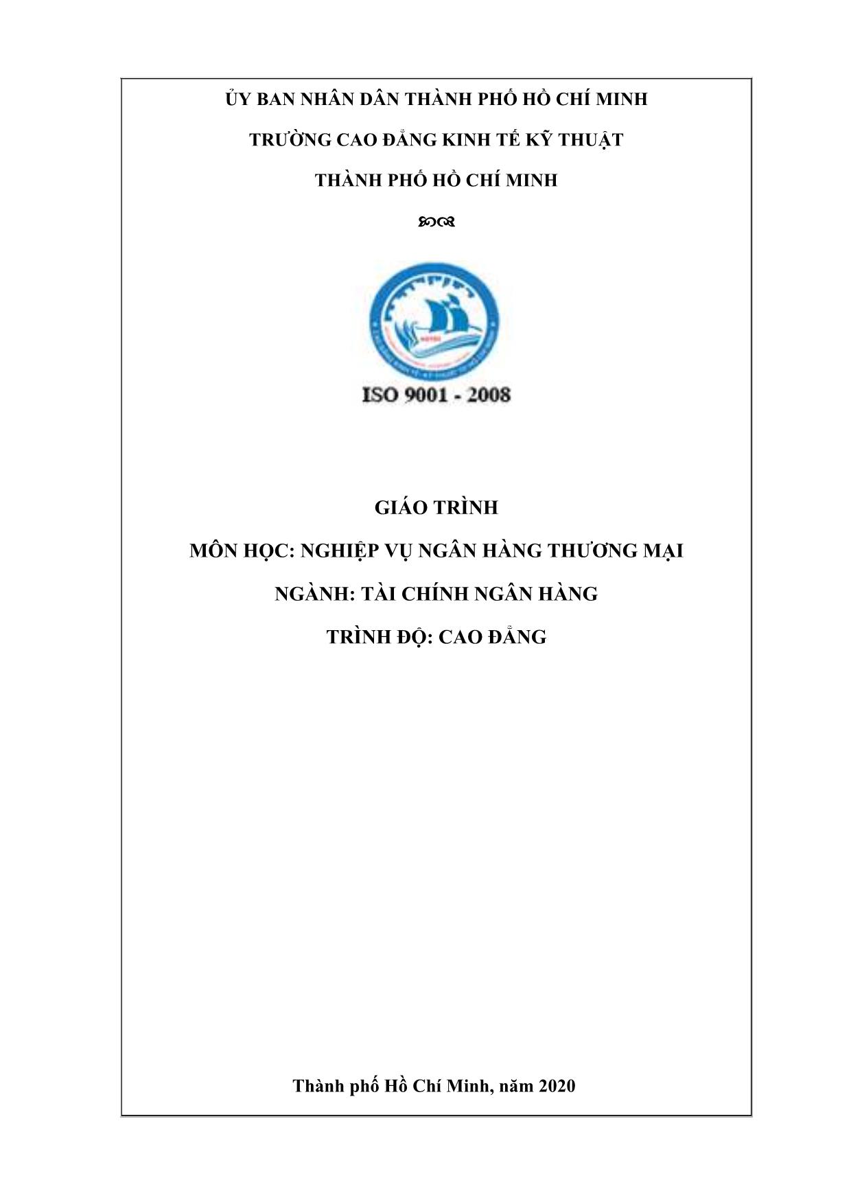 Giáo trình Tài chính ngân hàng - Nghiệp vụ ngân hàng thương mại trang 1