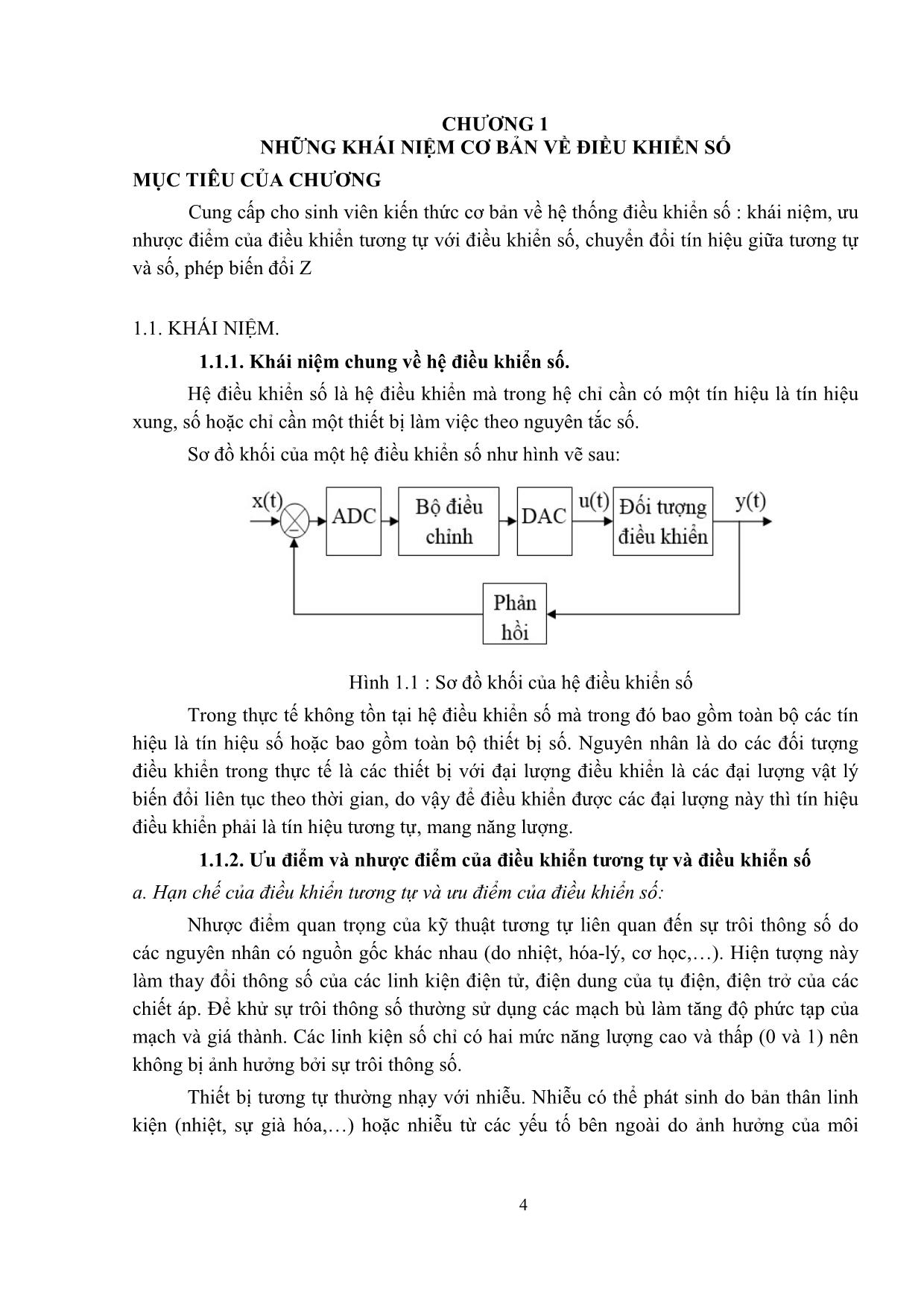 Giáo trình Hệ thống điều khiển số trang 4