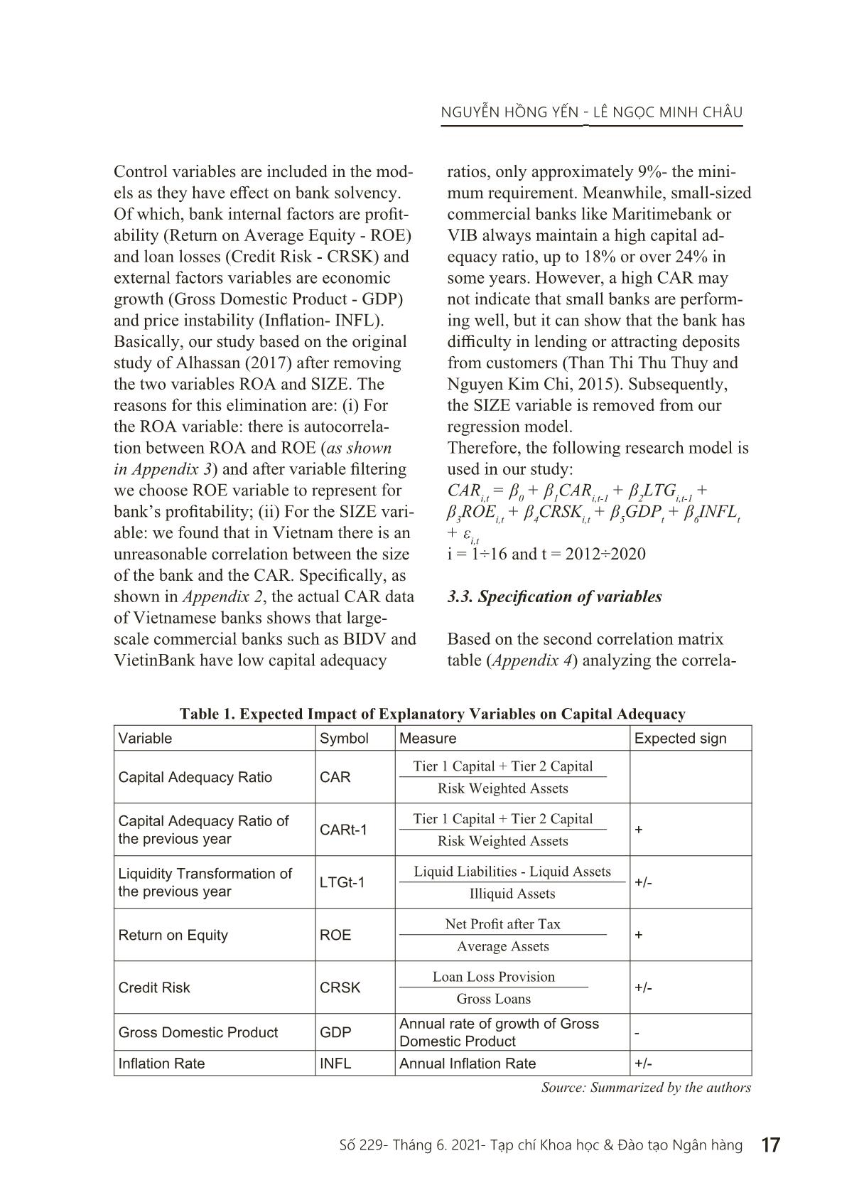 Impact of liquidity transformation to Vietnamese commercial banks adequacy ratio trang 6