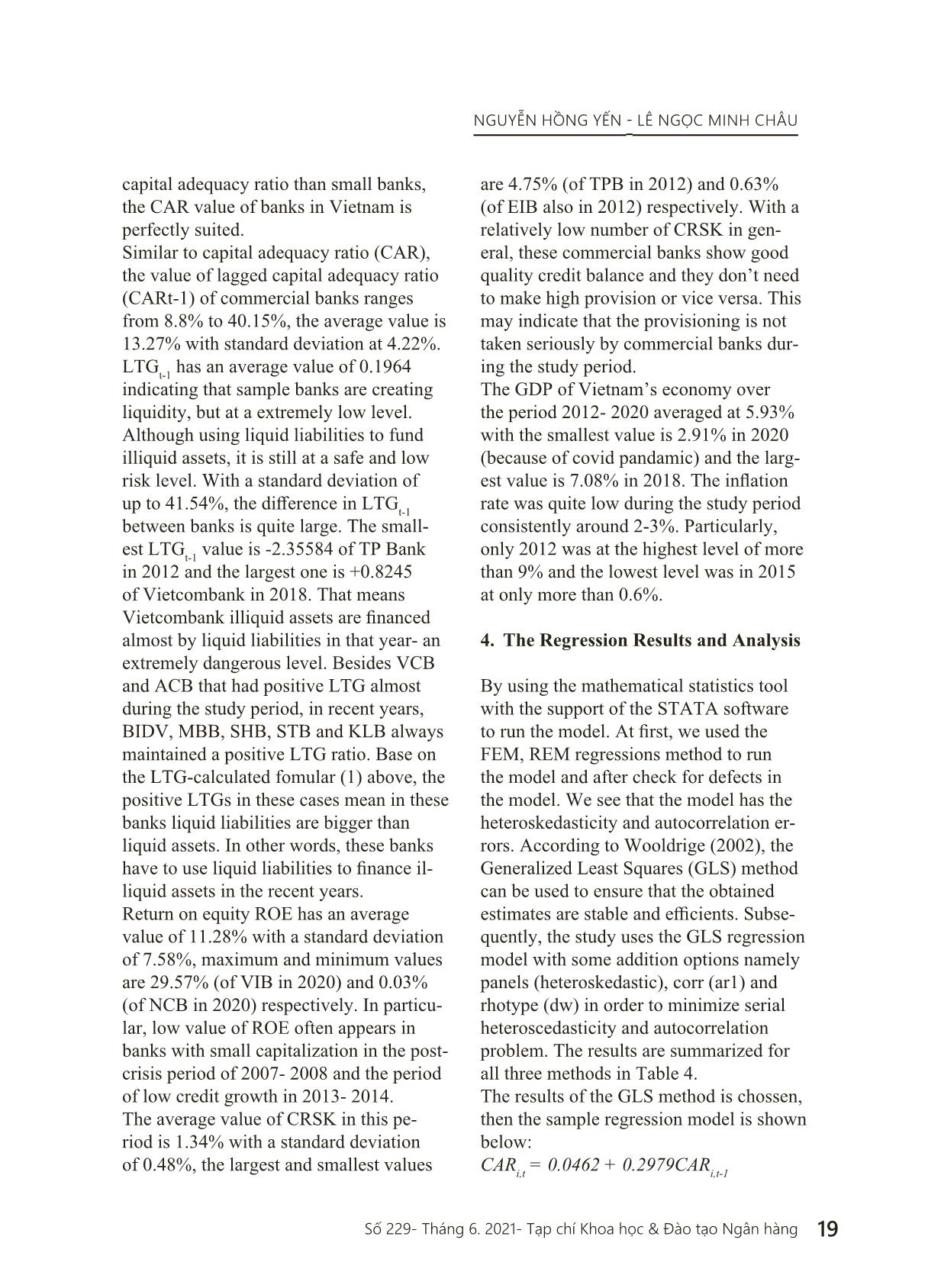 Impact of liquidity transformation to Vietnamese commercial banks adequacy ratio trang 8