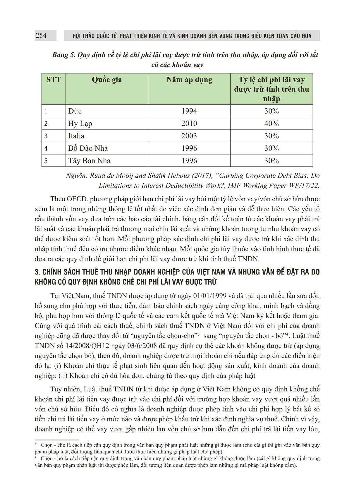 Kiến nghị áp dụng khung khống chế chi phí lãi vay được trừ nhằm chống xói mòn cơ sở thuế ở Việt Nam trong điều kiện hội nhập trang 7