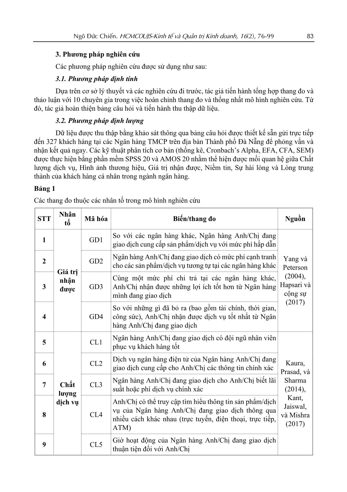 Nghiên cứu mối quan hệ giữa chất lượng dịch vụ, hình ảnh thương hiệu, giá trị nhận được, niềm tin, sự hài lòng và lòng trung thành của khách hàng cá nhân trong ngành ngân hàng trang 8