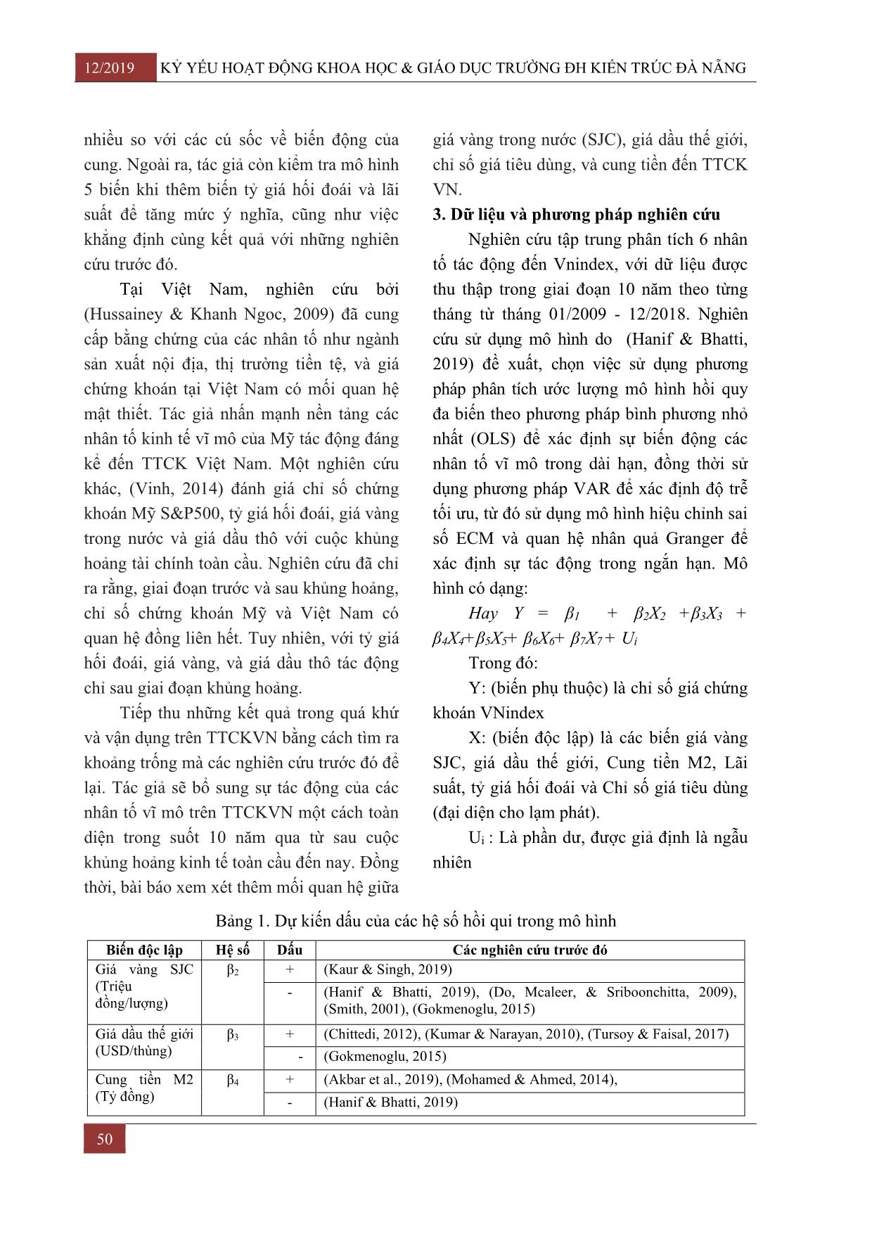 Phân tích sự biến động của các nhân tố vĩ mô tác động đến thị trường chứng khoán: Bằng chứng tại Việt Nam trang 3