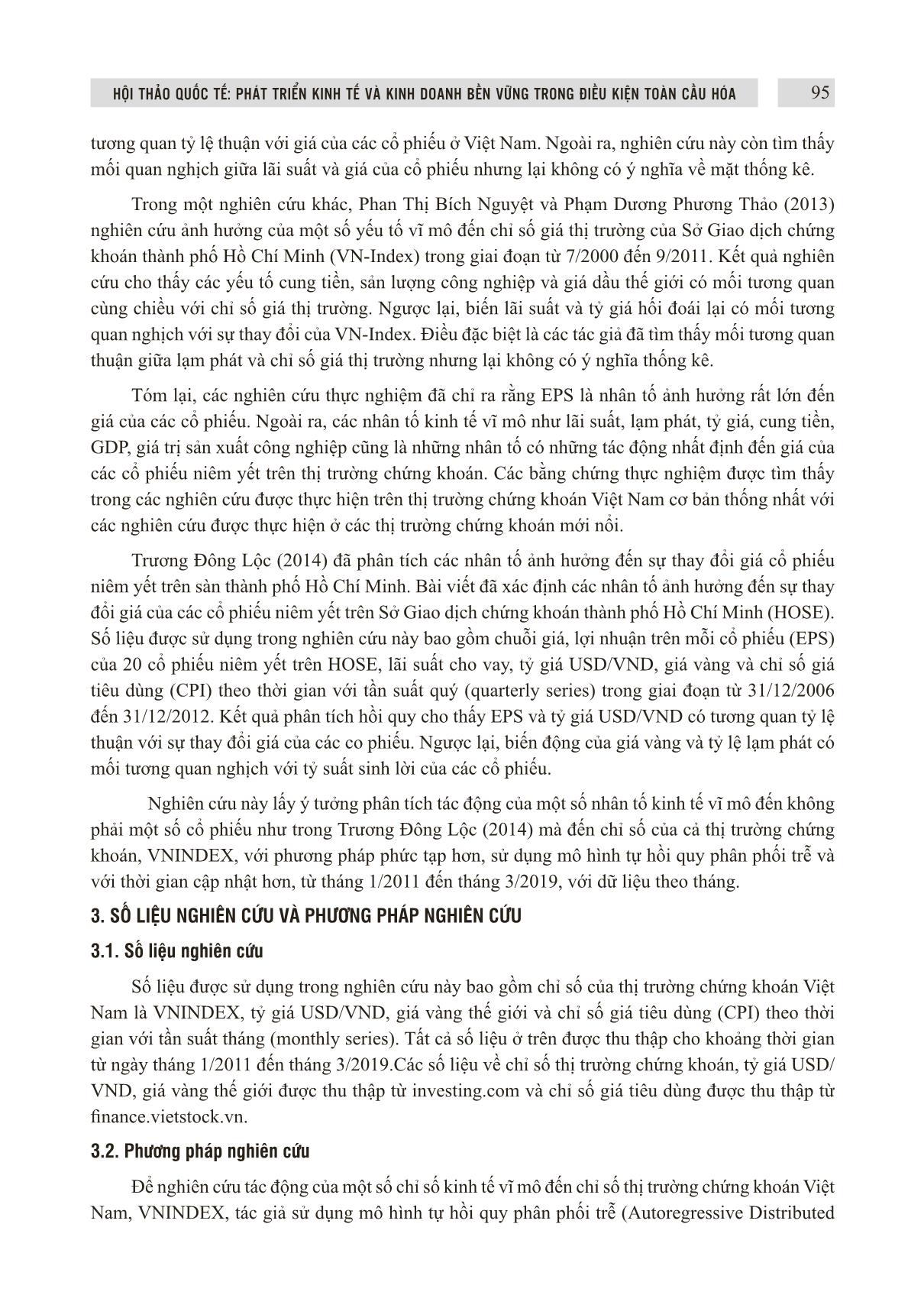 Phân tích tác động của một số nhân tố đến chỉ số thị trường chứng khoán Việt Nam trang 4