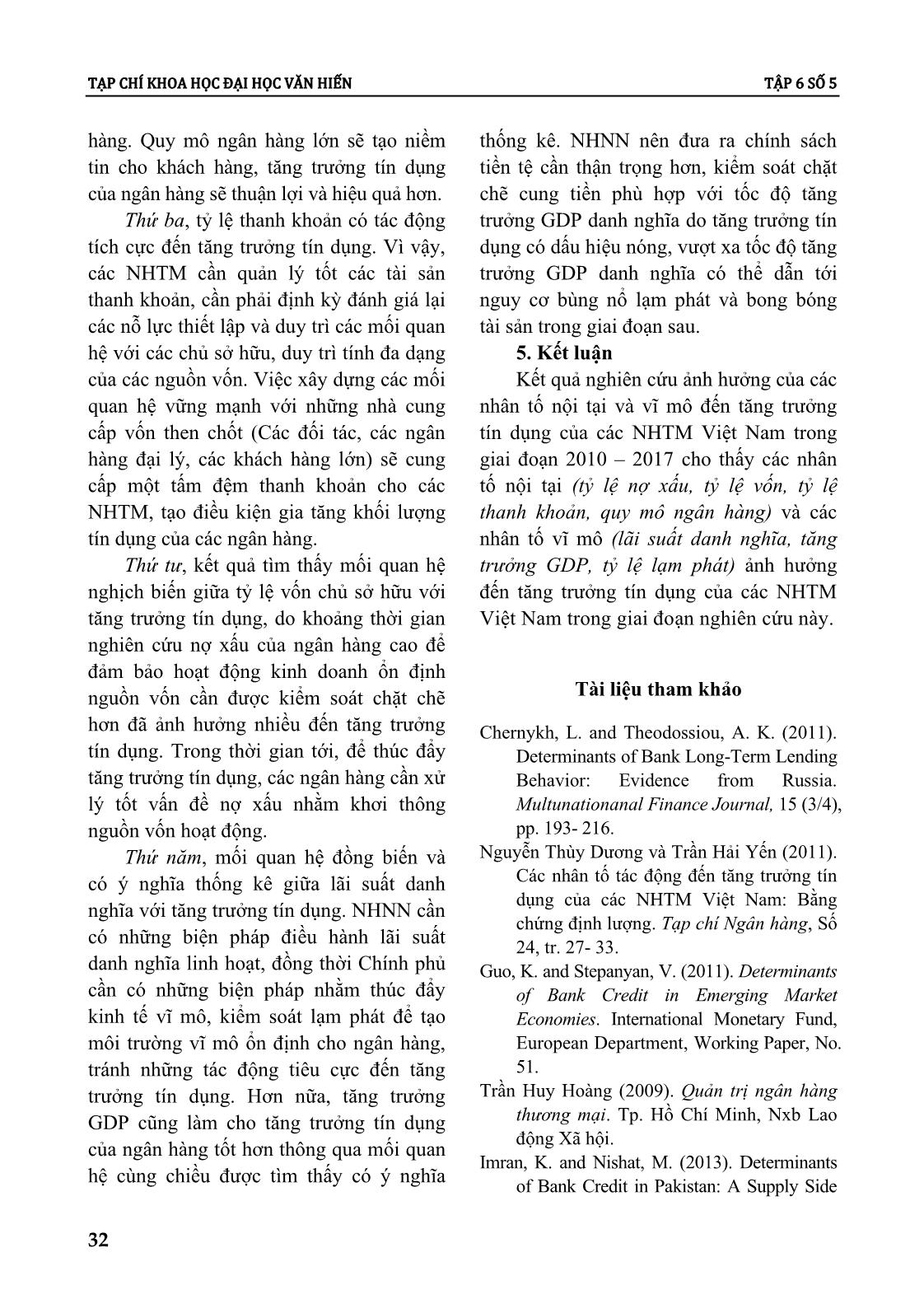 Tác động của các nhân tố nội tại và vĩ mô đến tăng trưởng tín dụng tại các ngân hàng thương mại Việt Nam trang 9