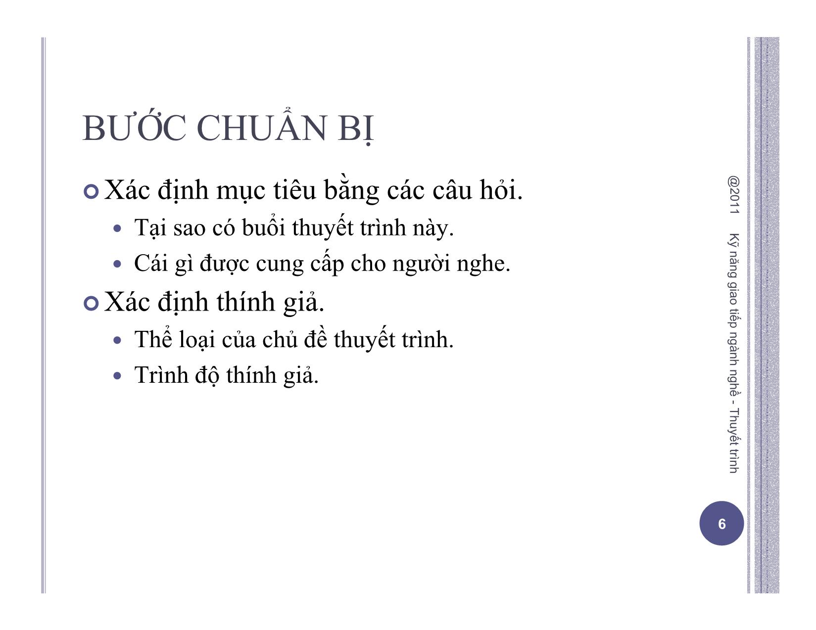 Bài giảng môn Kỹ năng thuyết trình (Bản hay) trang 6