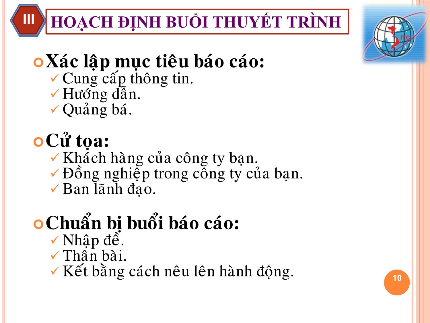 Bài giảng môn Kỹ năng thuyết trình (Bản đẹp) trang 10