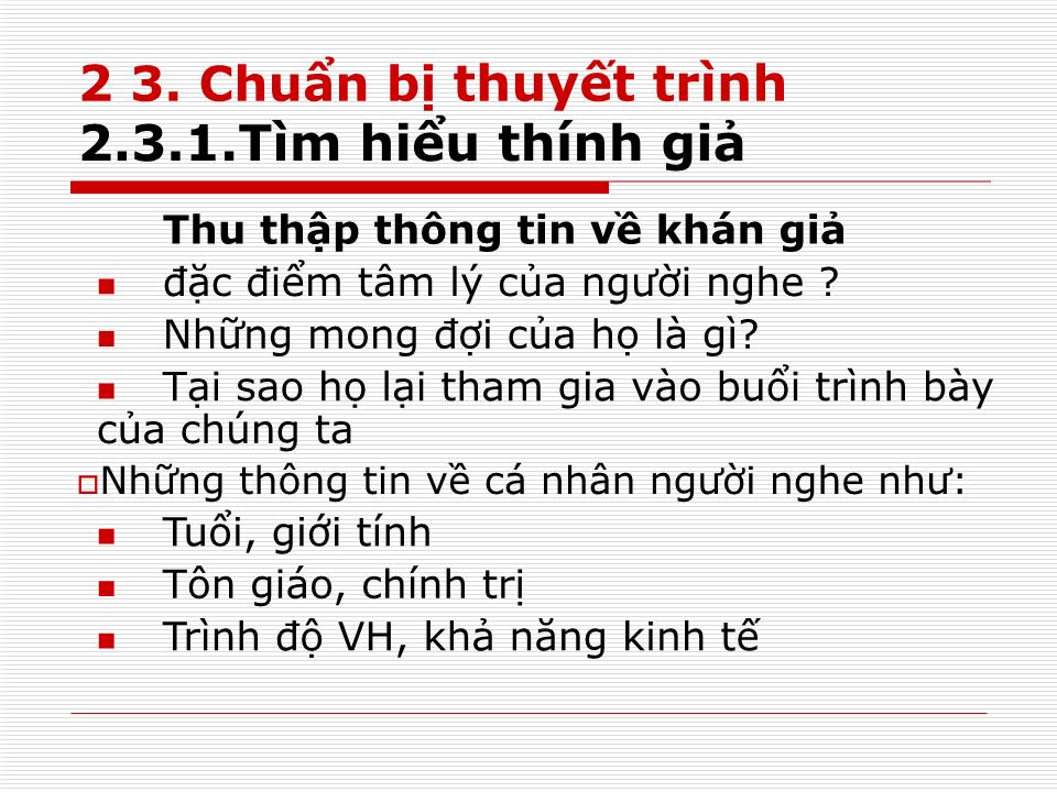 Bài giảng môn Kỹ năng thuyết trình - Nguyễh Thị Ngọc Hương trang 9