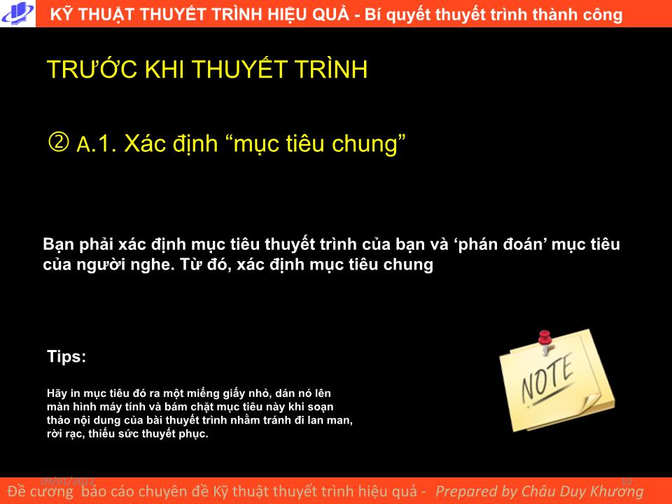 Bài giảng Kỹ thuật thuyết trình hiệu quả trang 10