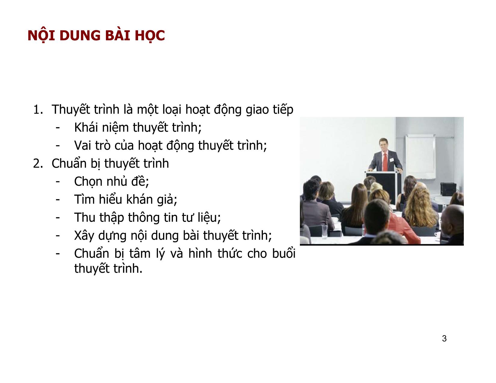 Bài giảng Kỹ năng thuyết trình (Phần 1) - Nguyễn Hoàng Hà trang 3