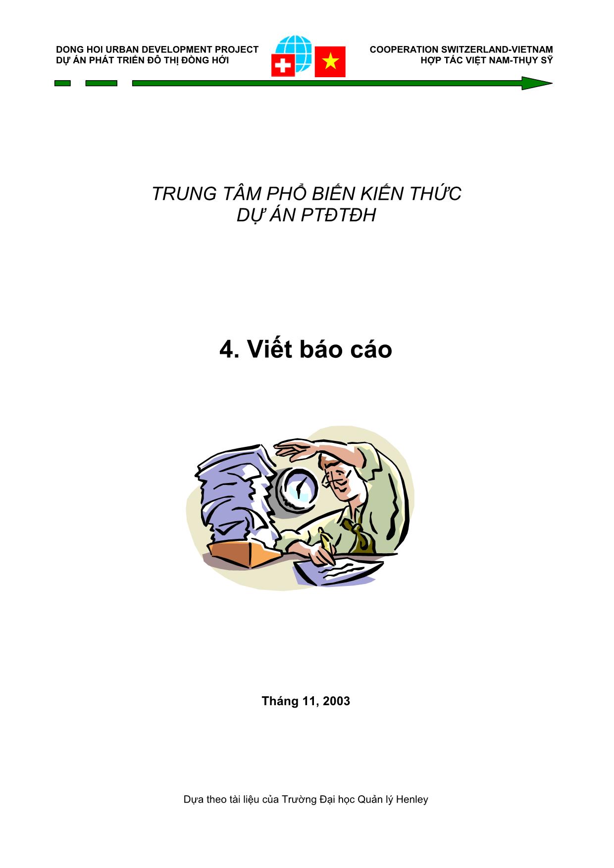 Bài giảng Viết báo cáo trang 1