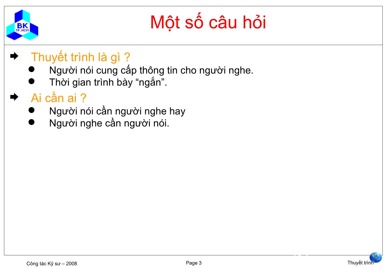 Bài giảng môn Thuyết trình (Bản mới) trang 3