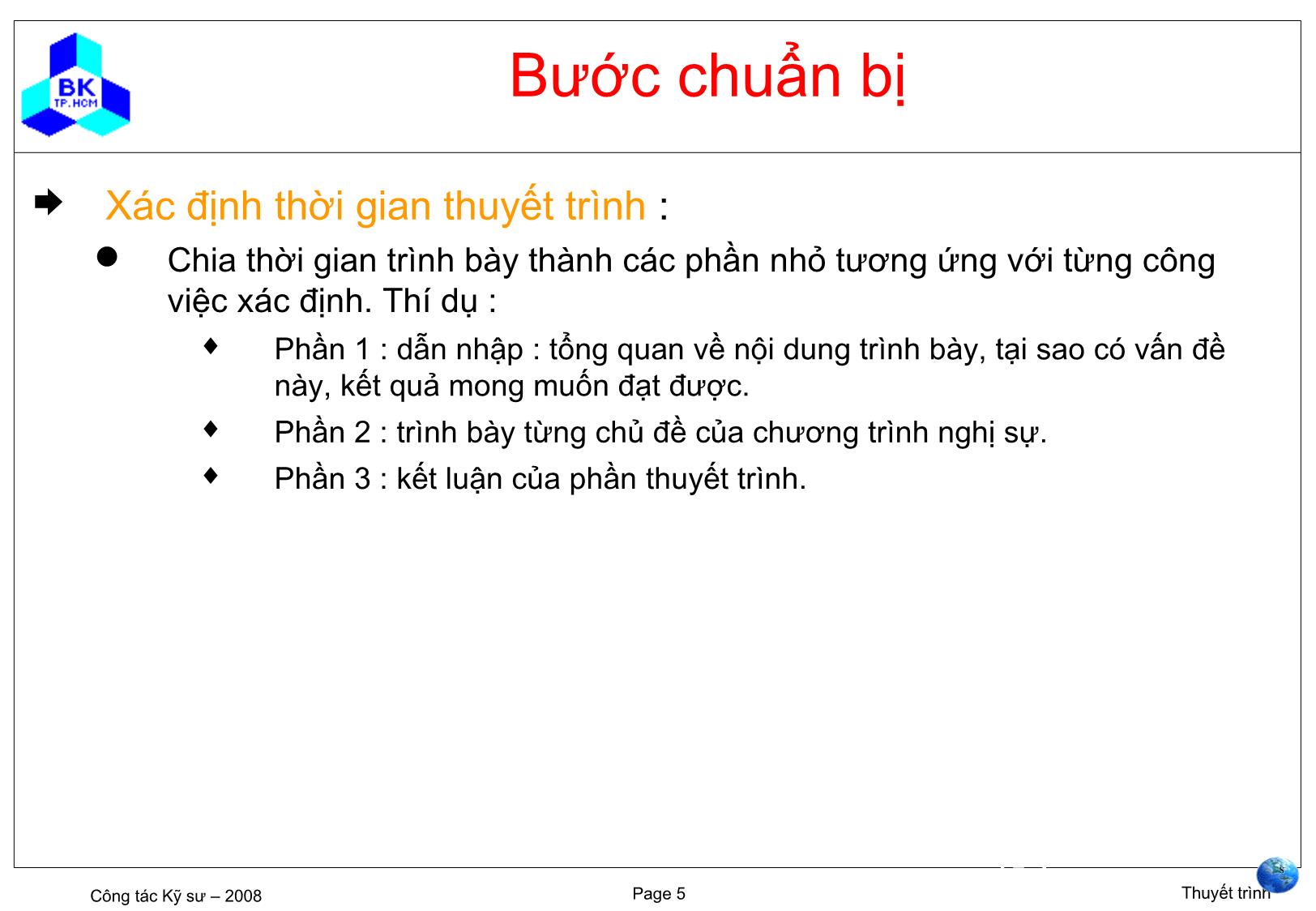 Bài giảng môn Thuyết trình (Bản mới) trang 5