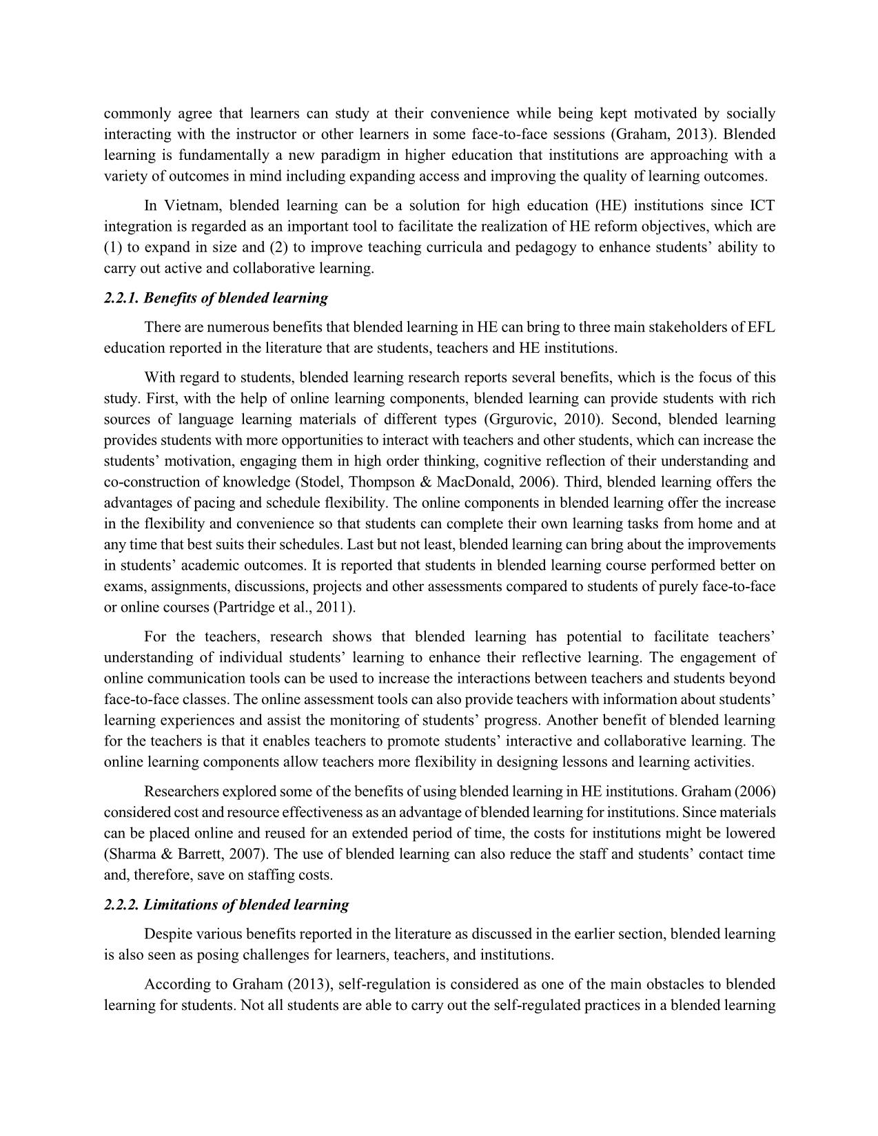 An investigation into efl students’ perception of blended learning at university of foreign languages, Hue university trang 3