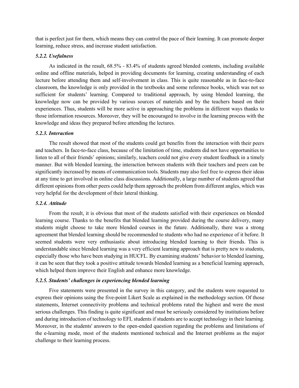 An investigation into efl students’ perception of blended learning at university of foreign languages, Hue university trang 8