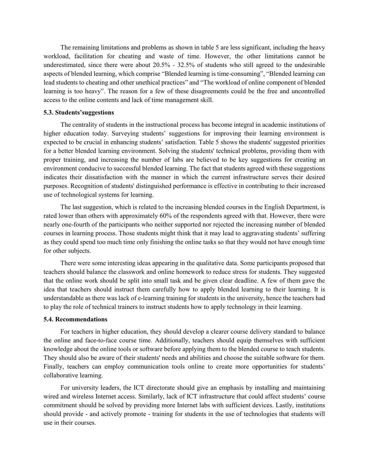 An investigation into efl students’ perception of blended learning at university of foreign languages, Hue university trang 9