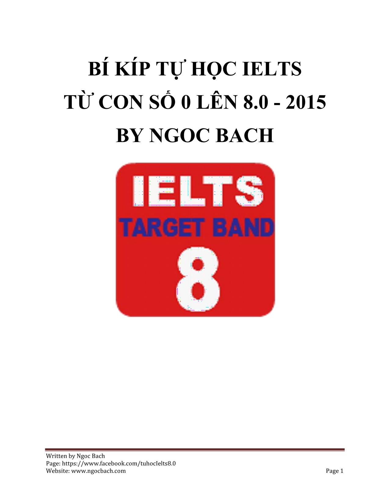 Bí kíp tự học Ielts từ con số 0 lên 8.0 - 2015 trang 1