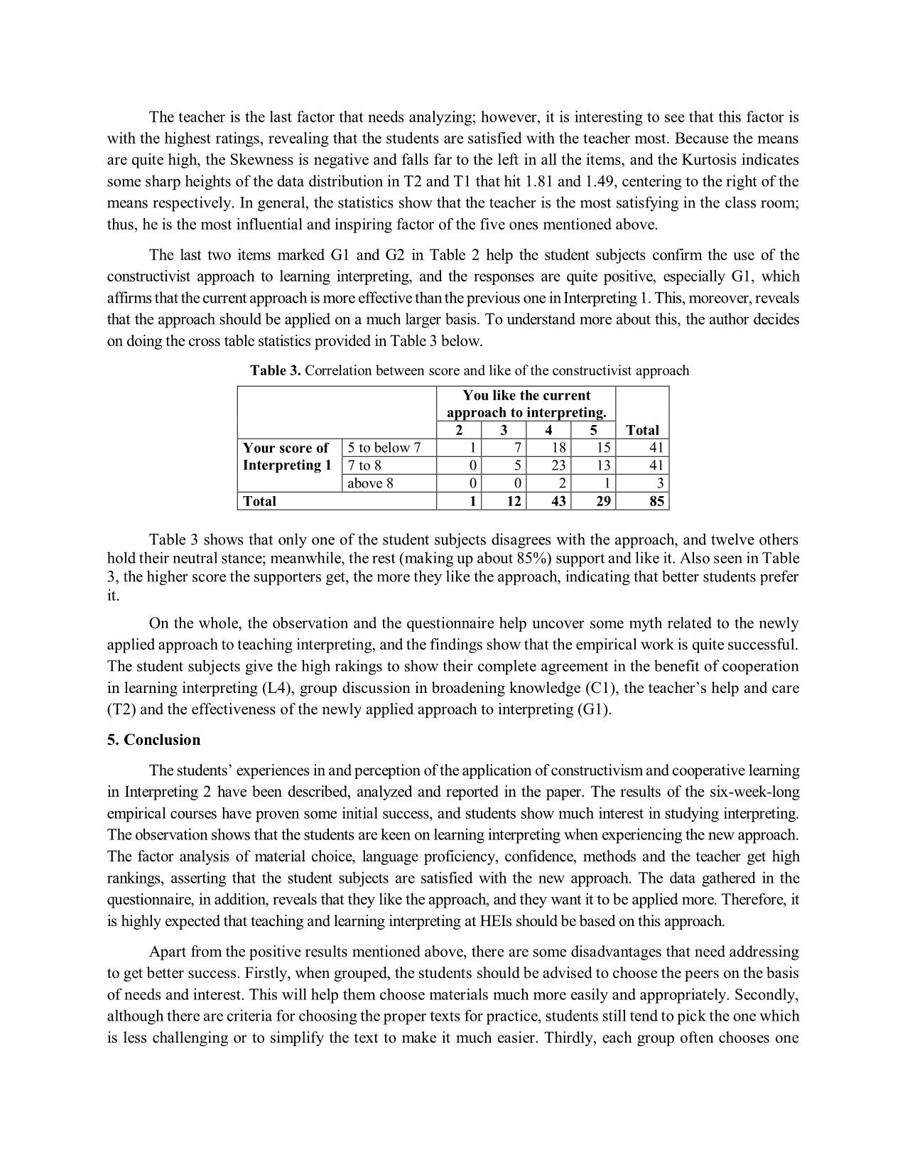 Constructivism and cooperative learning: An application in teaching interpreting to senior students of business english at the university of finance – marketing trang 9