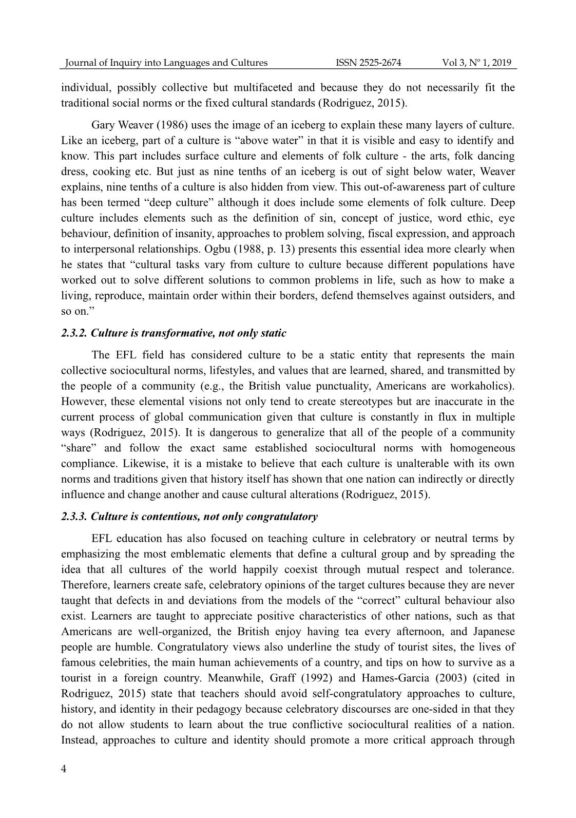 Cultural elements and their potentials to develop students’ intercultural competence: a survey on english textbooks used in classes of language skills at university of foreign languages, Hue university trang 4