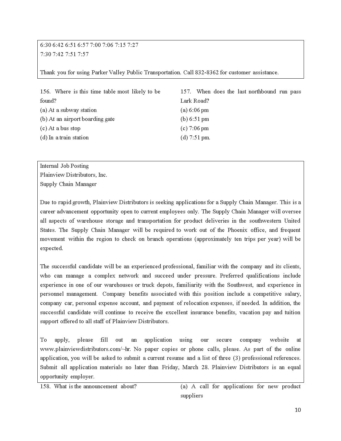 Đề thi Toeic (Có đáp án) trang 10