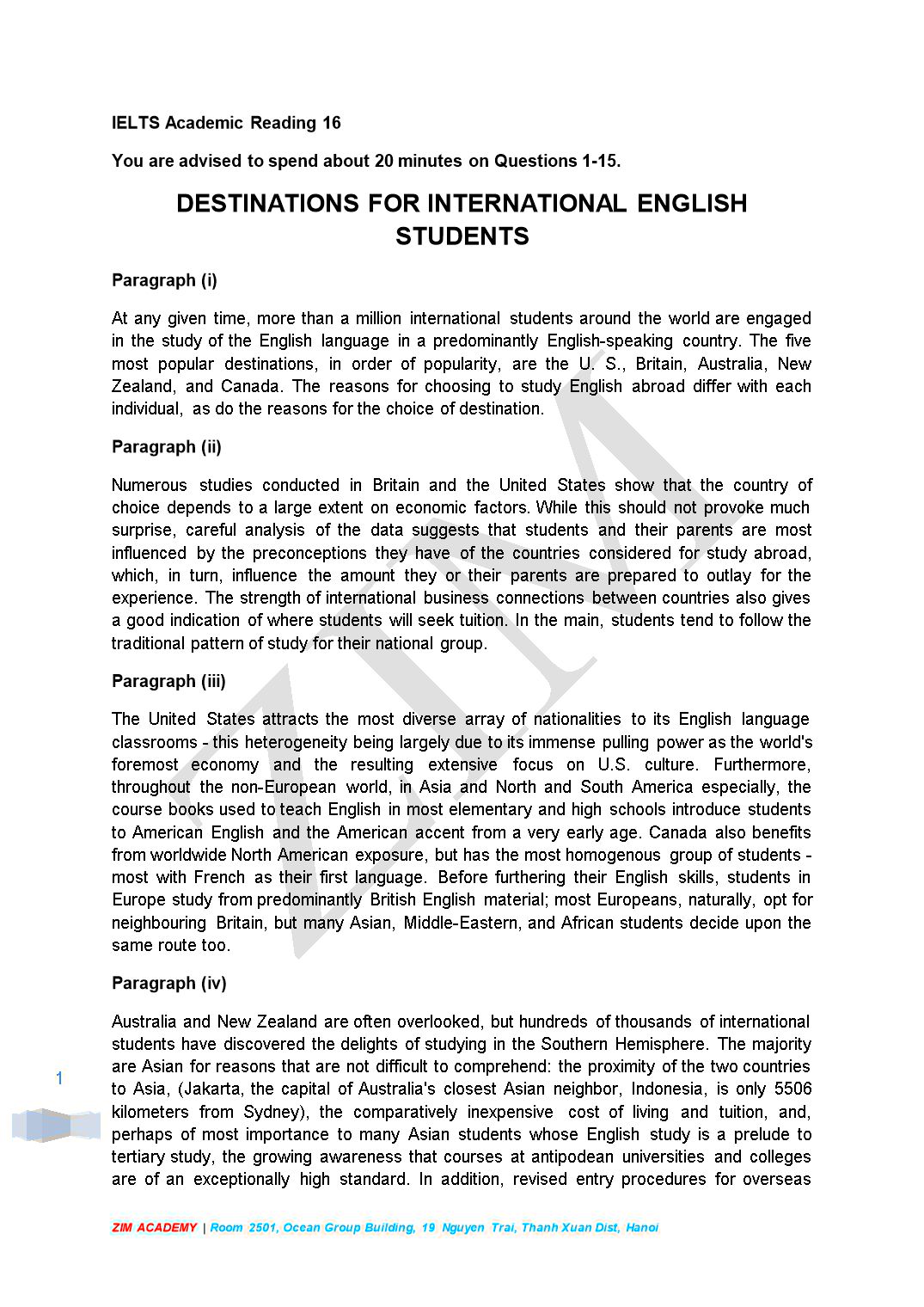 Ielts academic Reading 16 trang 1