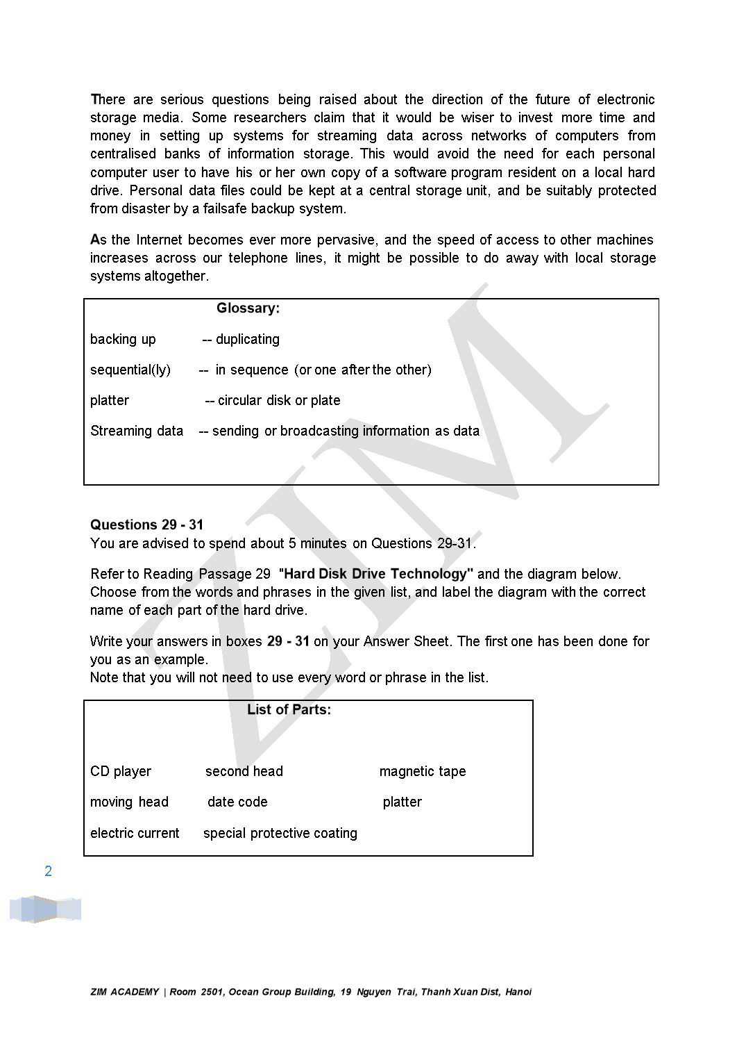 Ielts academic Reading 29 trang 2