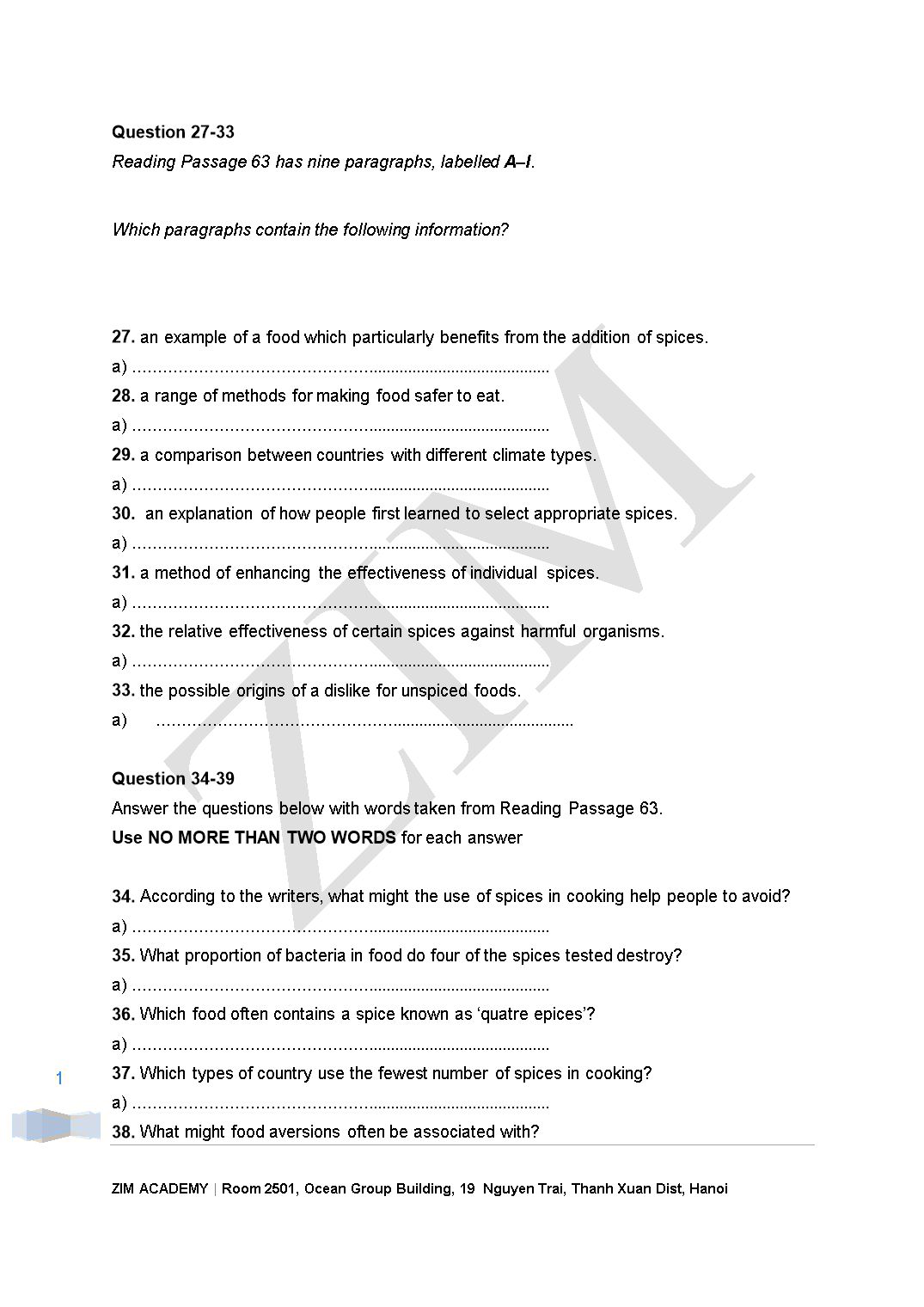 Ielts academic Reading 63 trang 1