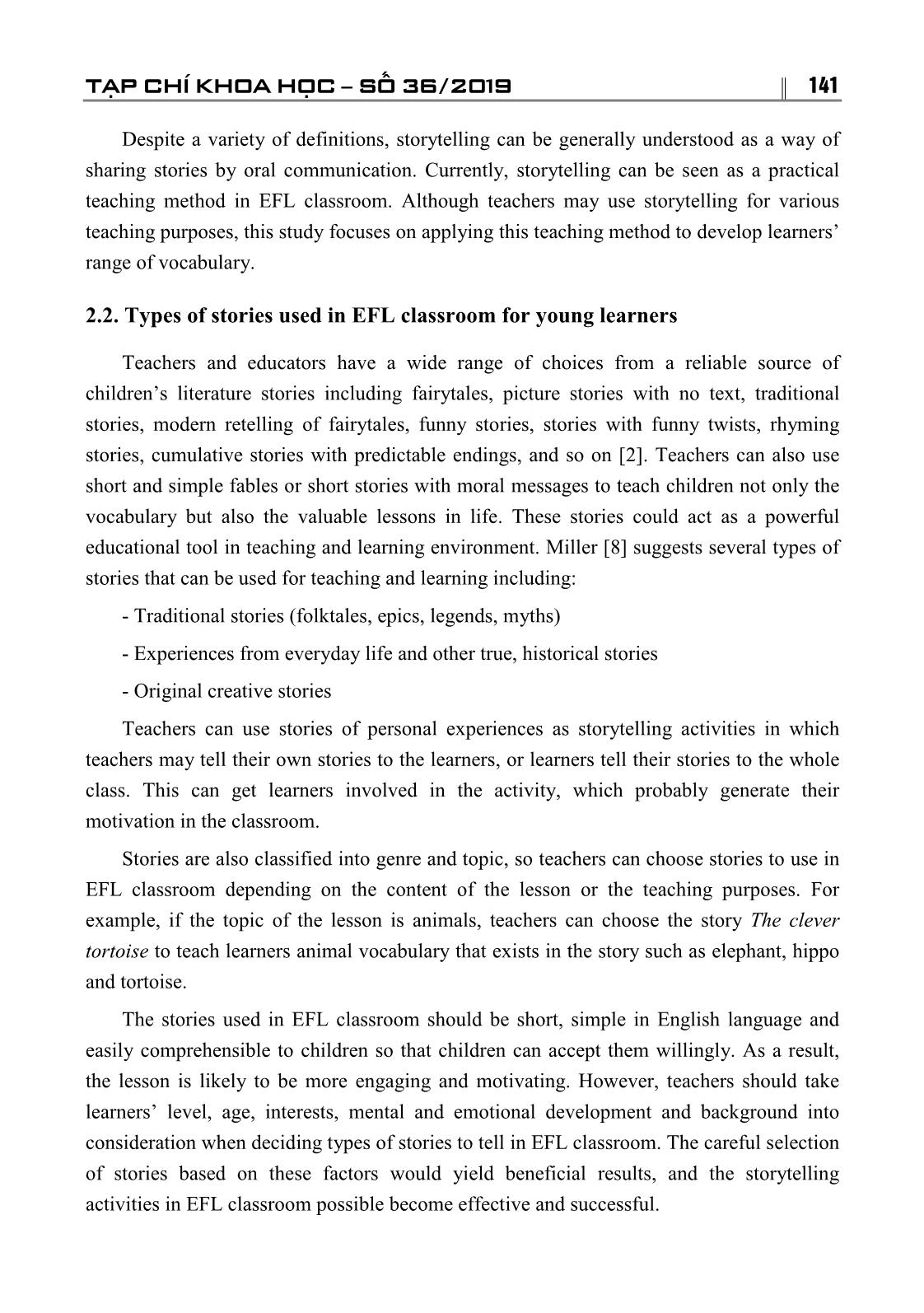 Improving vocabulary for young learenrs through storytelling in efl classroom trang 3