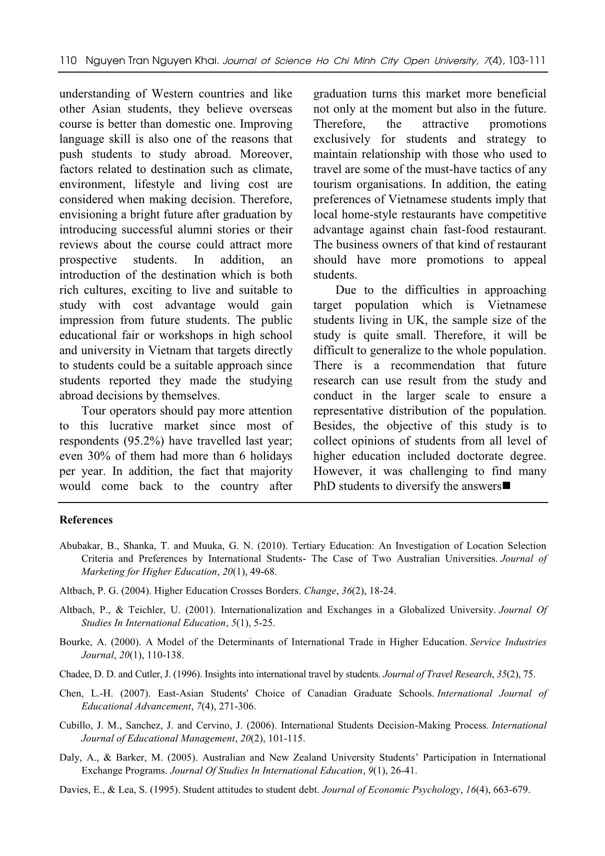 Student motivations to study abroad – an empirical study of vietnamese students in UK trang 8