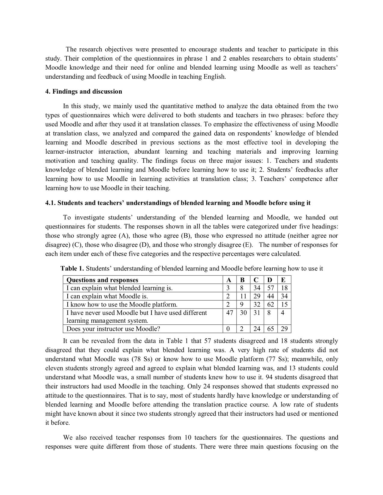 Teaching translation modules using moodle: A quantitative research at university of foreign languages, Hue university trang 6