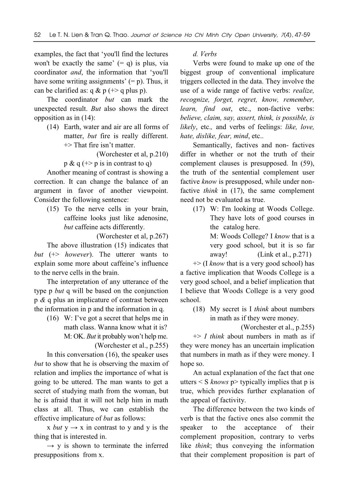 The use of linguistic units and their implicatures in the listening section of toefl iBT test trang 6