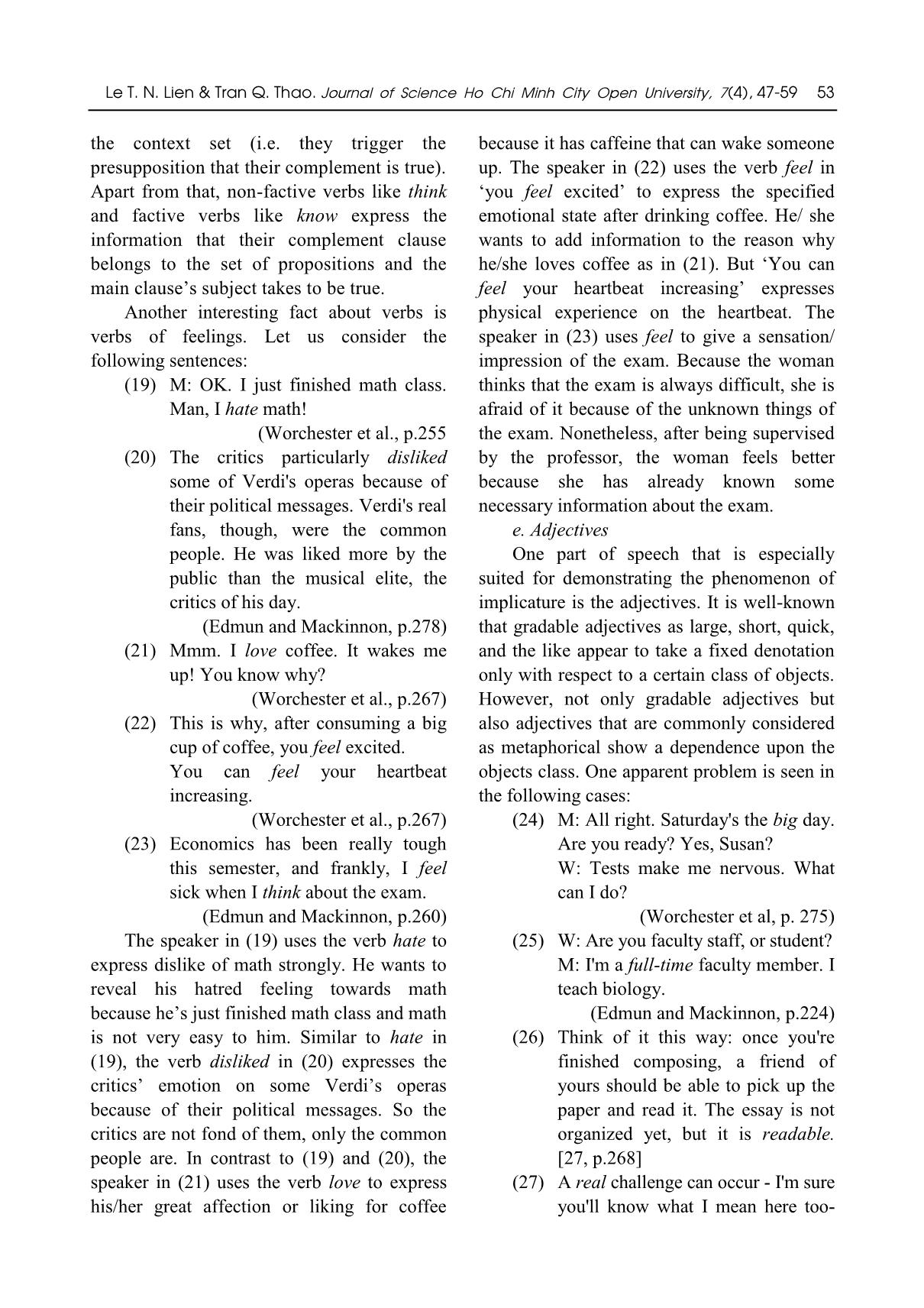 The use of linguistic units and their implicatures in the listening section of toefl iBT test trang 7