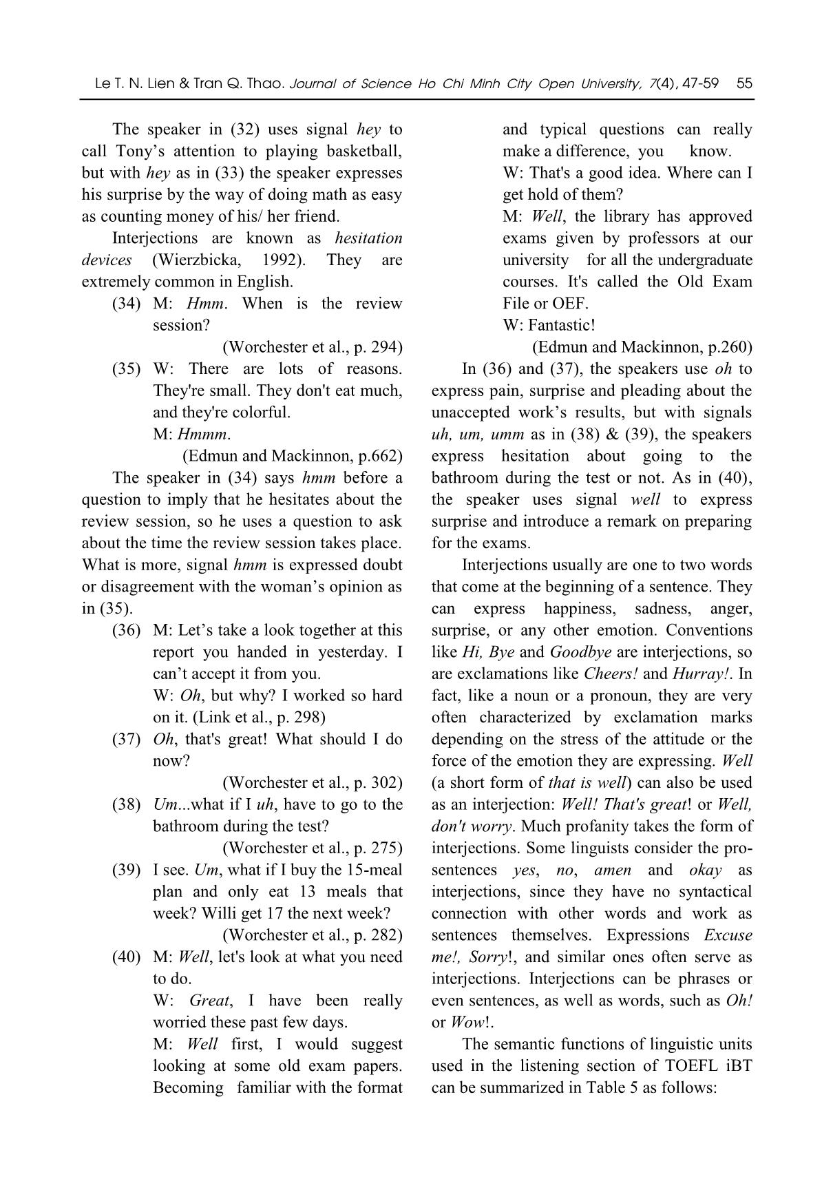 The use of linguistic units and their implicatures in the listening section of toefl iBT test trang 9