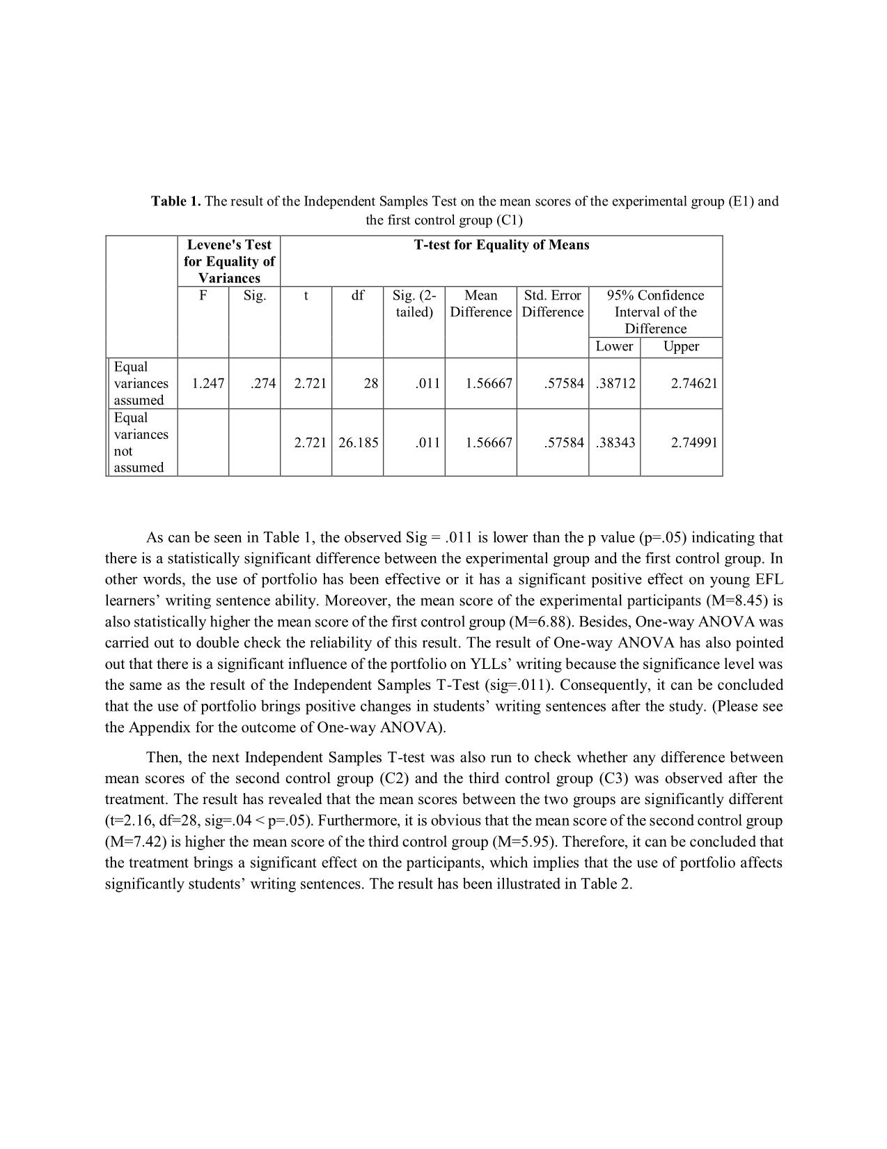 The use of portfolios on efl young learners’ sentence writing: A case at an english language centre in the Mekong delta trang 7