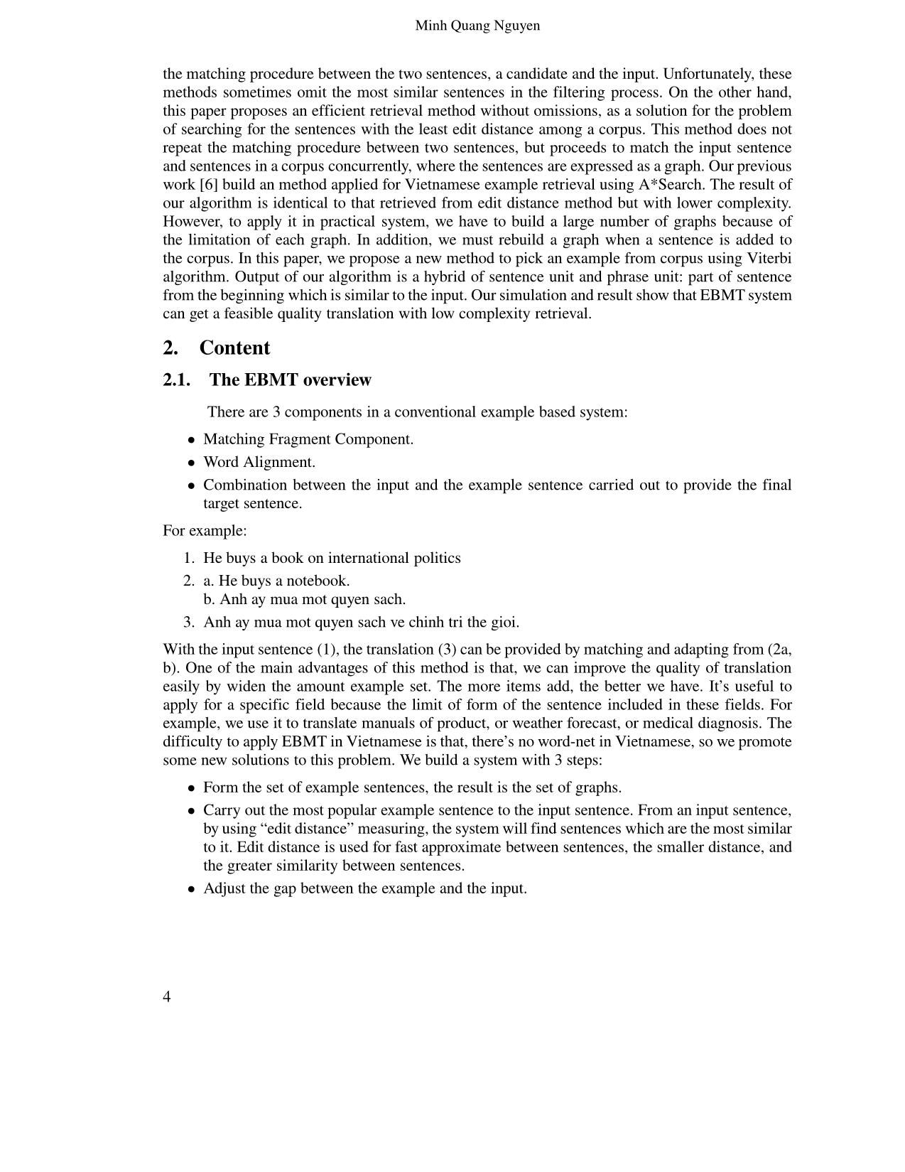 Viterbi algorithm for english - Vietnamese sentence retrieval in ebmt trang 2